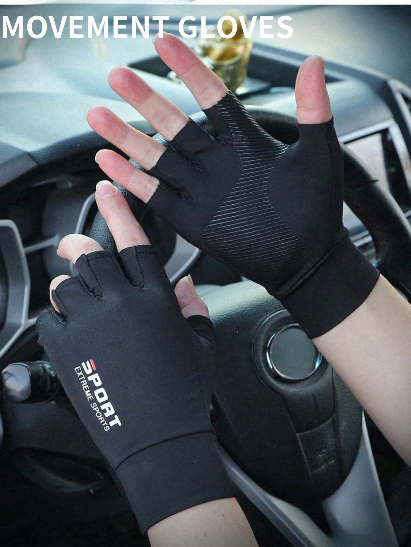 1 Pair Men & Women's Lightweight Ice Silk Sun Protection Fingerless Gloves, Suitable For Outdoor Driving, Cycling, Fishing