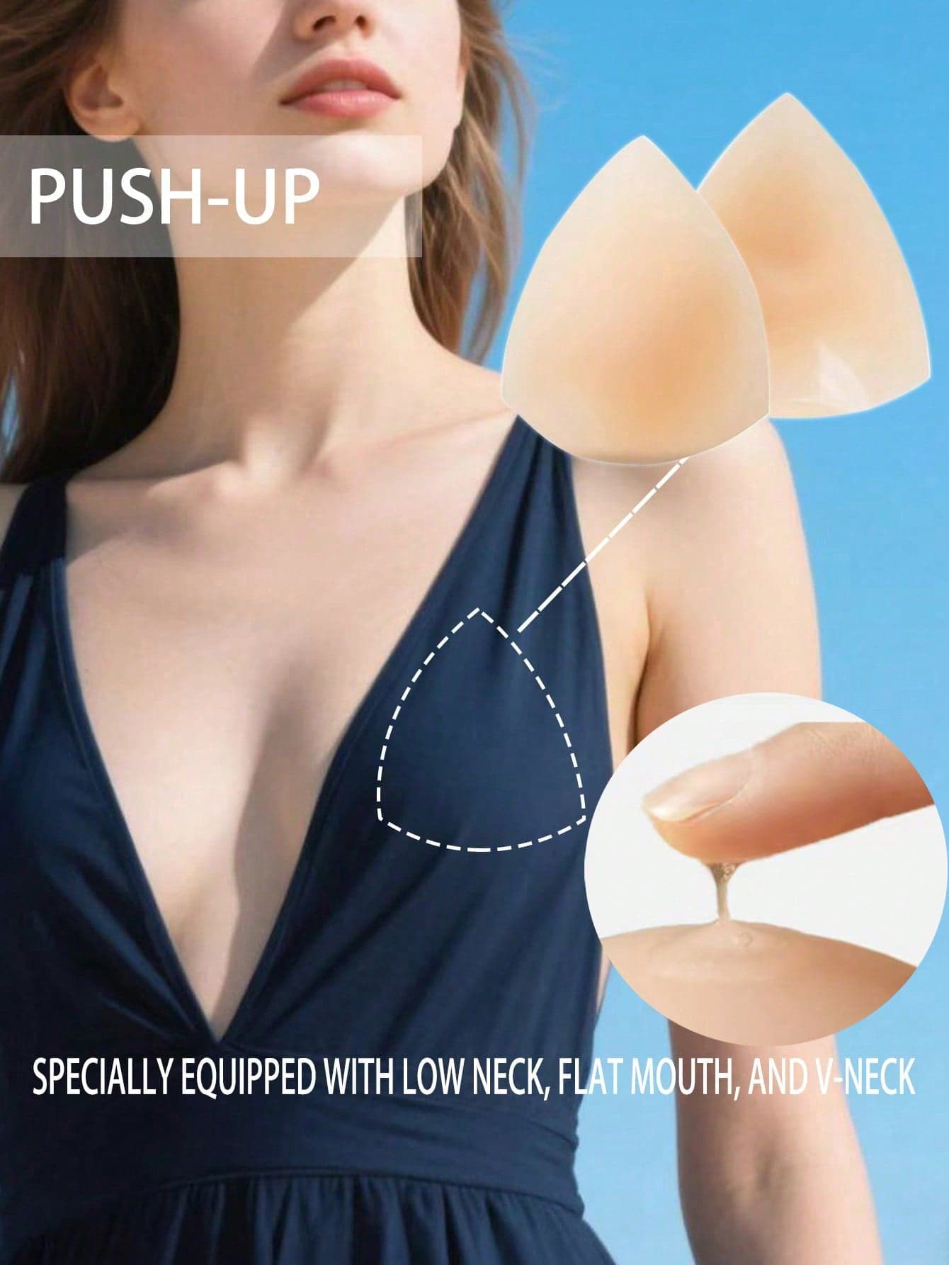 2pcs French Triangle Nipple Covers, Ultra-Thin Reusable Invisible Seamless Silicone Pasties