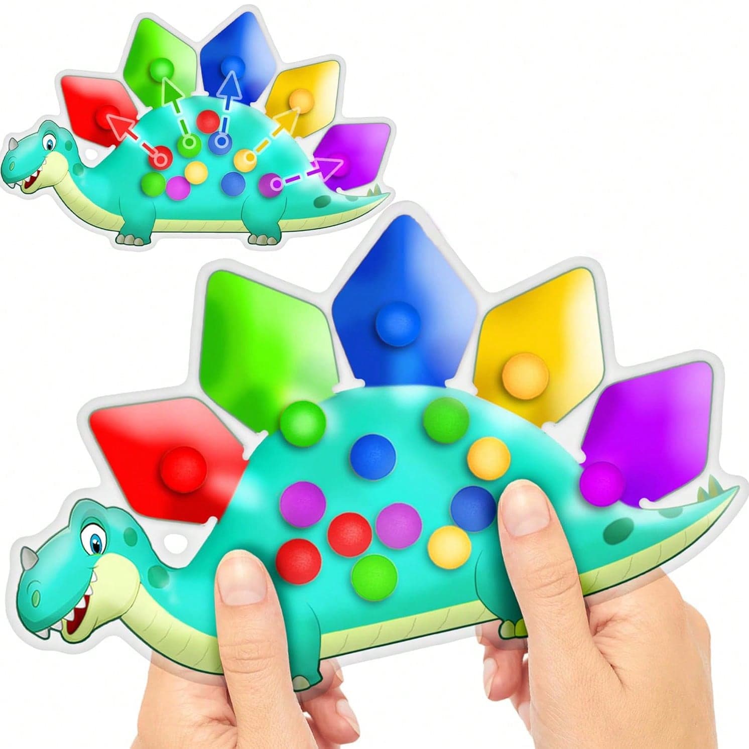 Dinosaur Color Sorting Sensory Toy Fine Motor Matching Game Travel Montessori Fidgets Toy For Autism Perfect Easte Basker Gift For Boys Aged 2-6