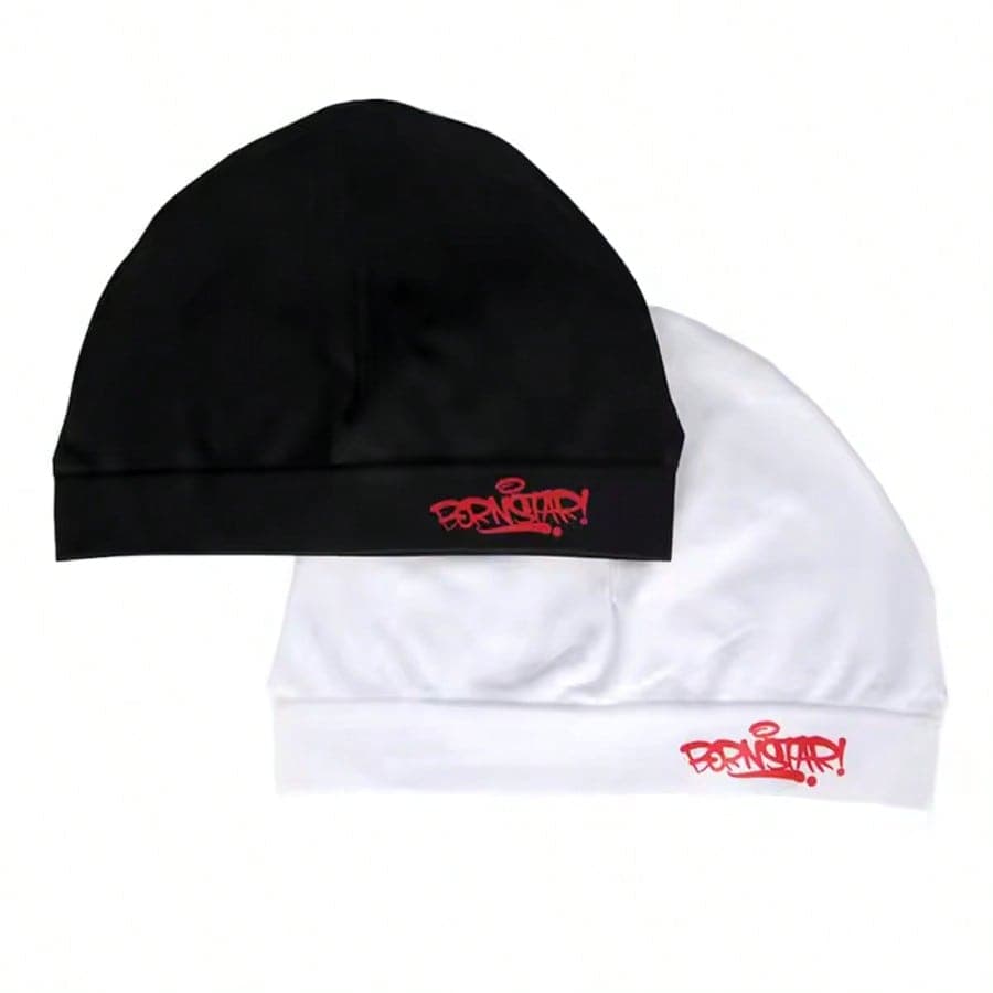 1pc Solid Color Street Style Nylon Skull Print Beanie Hat, Unisex Sports & Casual Wear, Great Gift Choice For All Seasons Fall Outfit