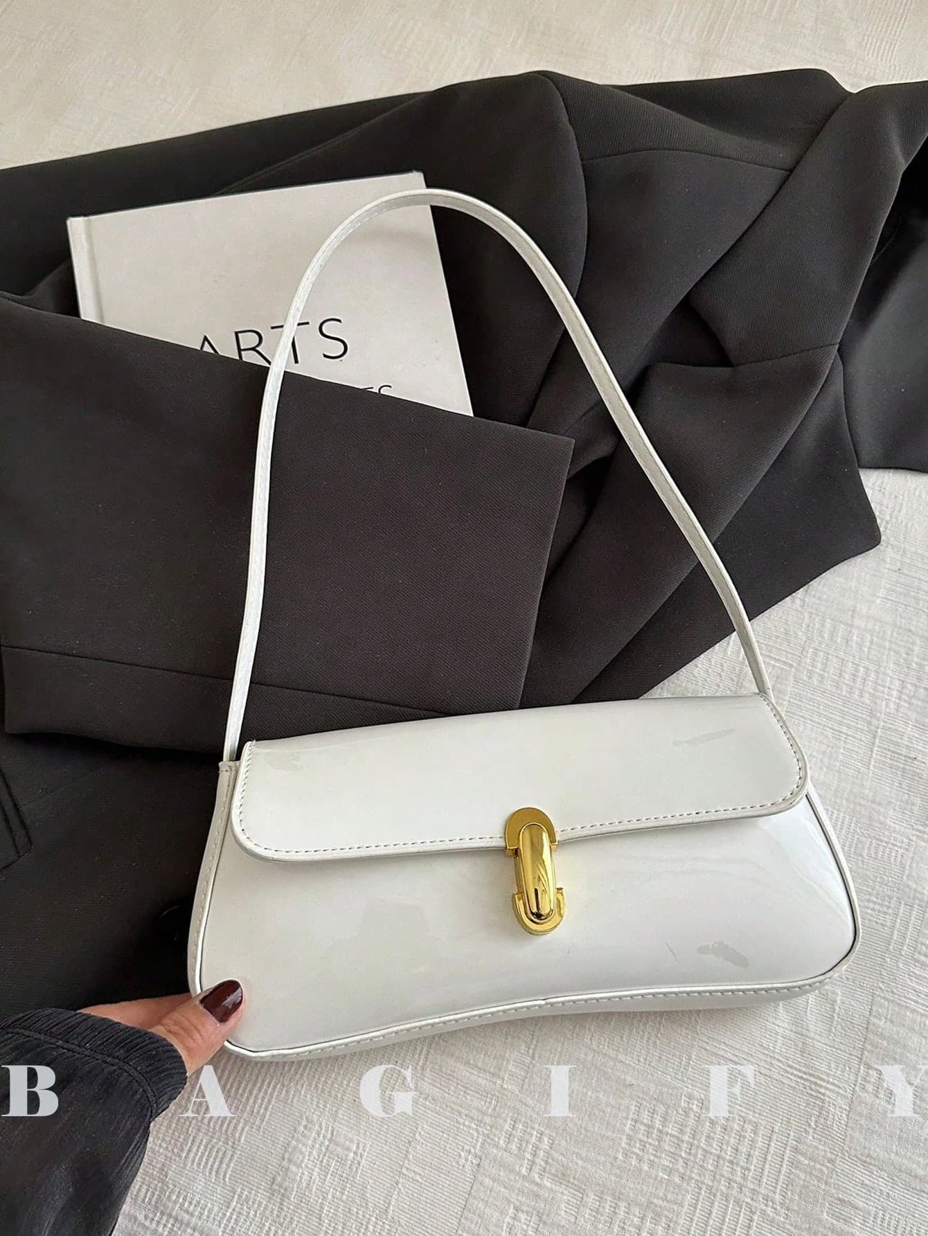 Women's Vintage Faux Leather Flap Decor Shoulder Underarm Bag, Suitable For Dating, Outings, Gatherings