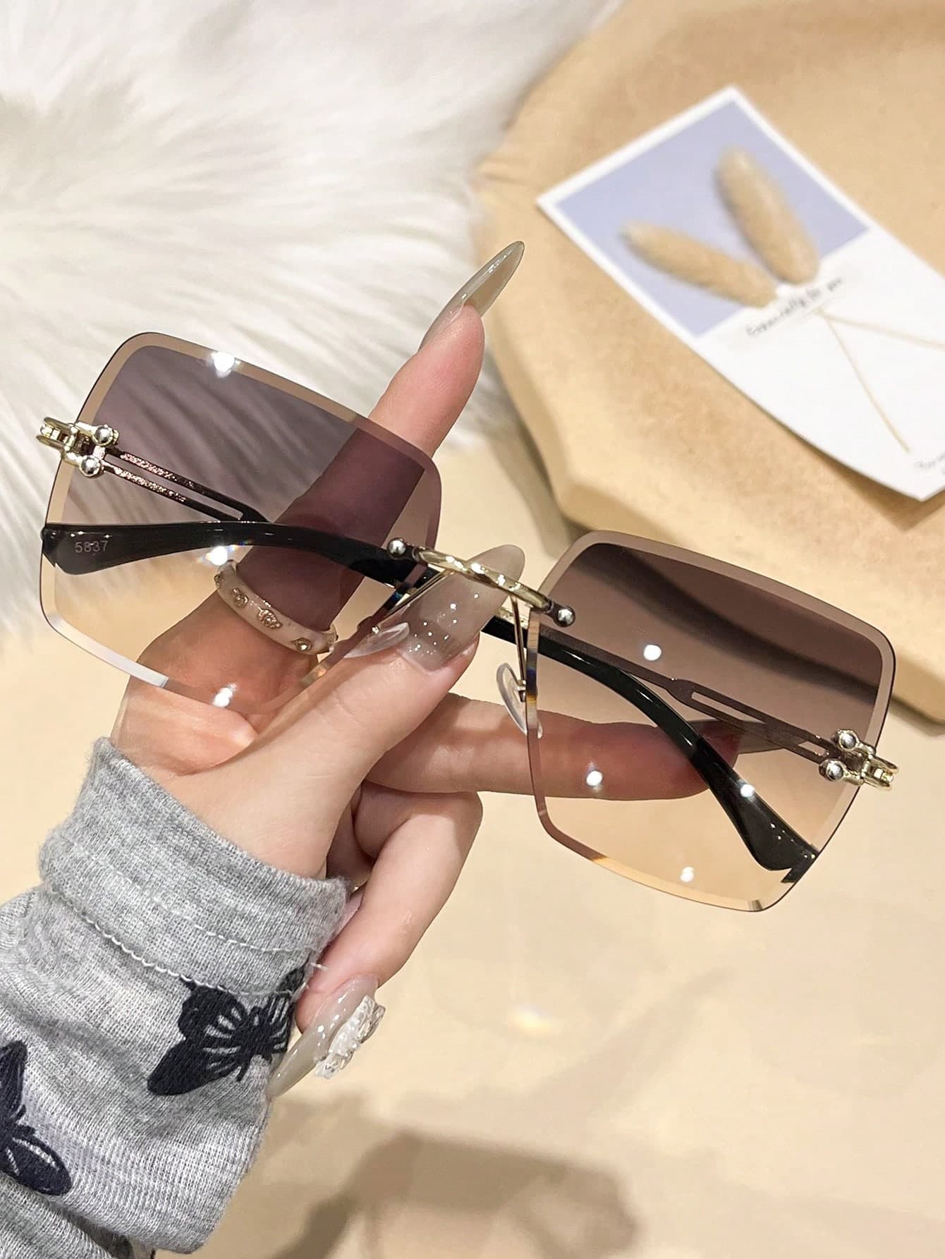 1pc/2pcs European And American Style Square Frame Women's Fashion Glasses, Summer Accessory, Hair Accessory, Versatile, Great Value