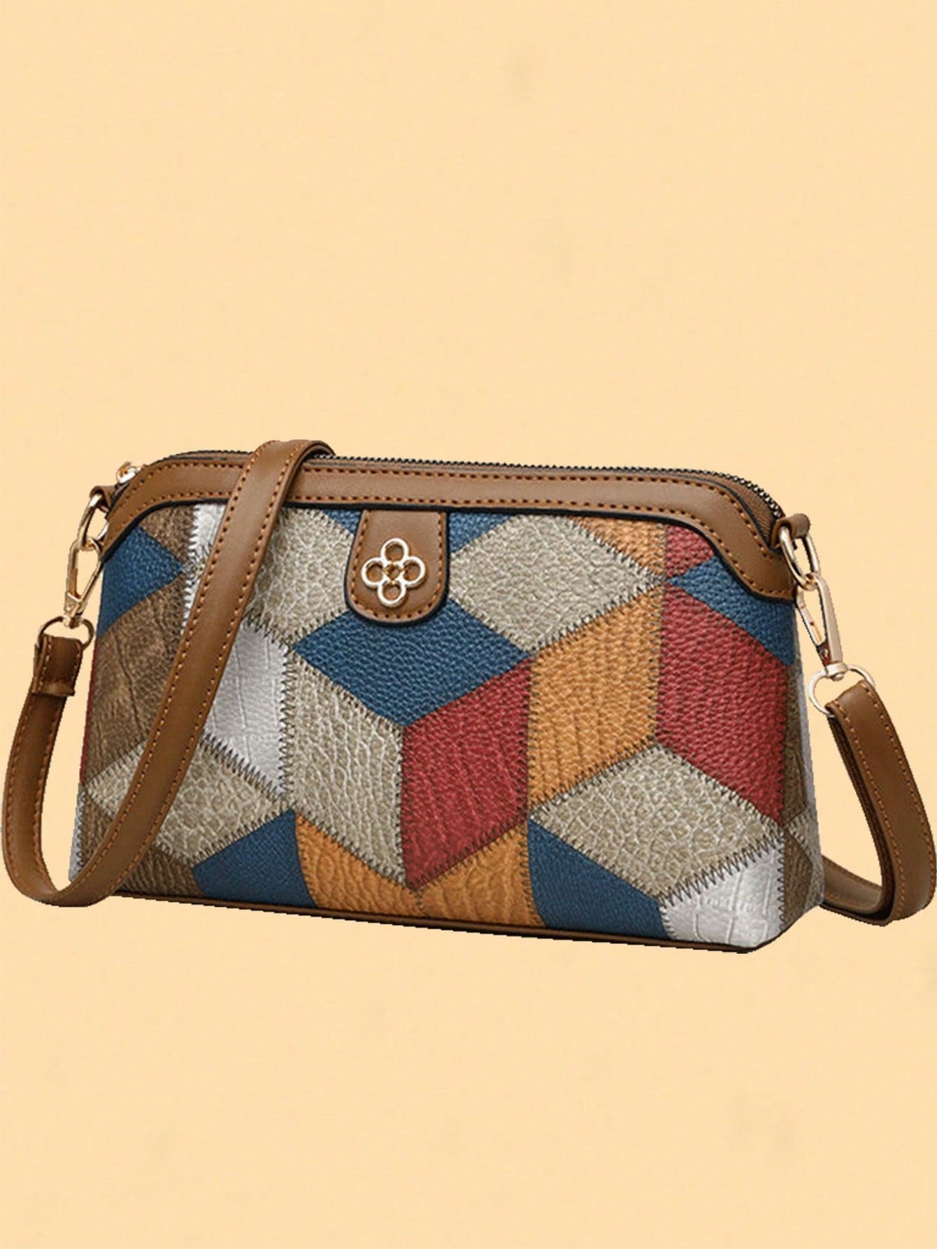 Women's Crossbody Bag - A Niche Shoulder Bag With Mixed Color Crossbody Phone Pouch