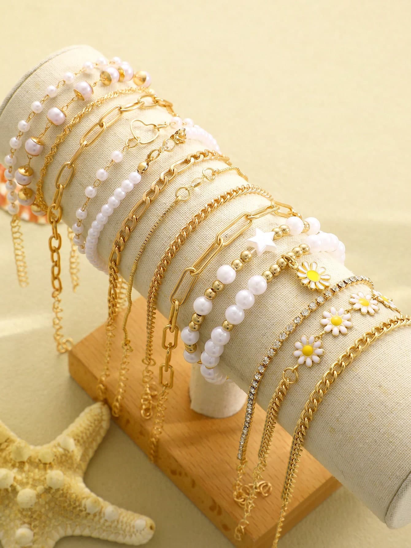 19/11/9/15/8/12/23pcs Set Of Heart Knot, Crystal Rhinestone, Geometric Beaded, Faux Pearl, Wide Metal Snake Chain, Braided Chain, Horseshoe Chain, Minimalist Plain Chain, Open Cuff Bracelet, Fashion Elegant Vintage Bohemian Design, Suitable For Holiday, Party, Date, Gift, Daily Wear
