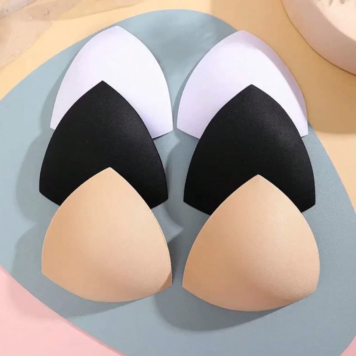 6/4/2pcs Reusable Triangle Invisible Bra Inserts, Soft Anti-Bump Breast Pads, Suitable For Women's Lingerie And Yoga Bras