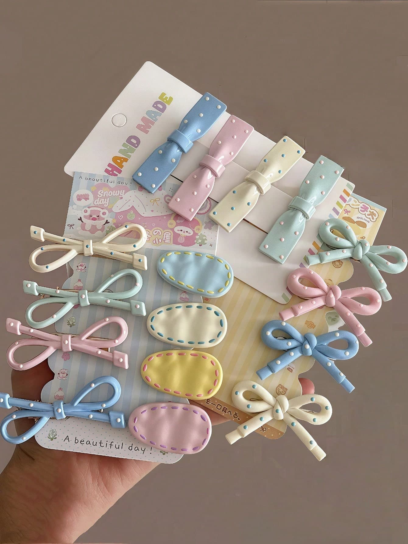 6pcs Girls Delicate Cute Ins Style Versatile Hair Clips, Bow, Polka Dot, Bangs Decor Hairpins