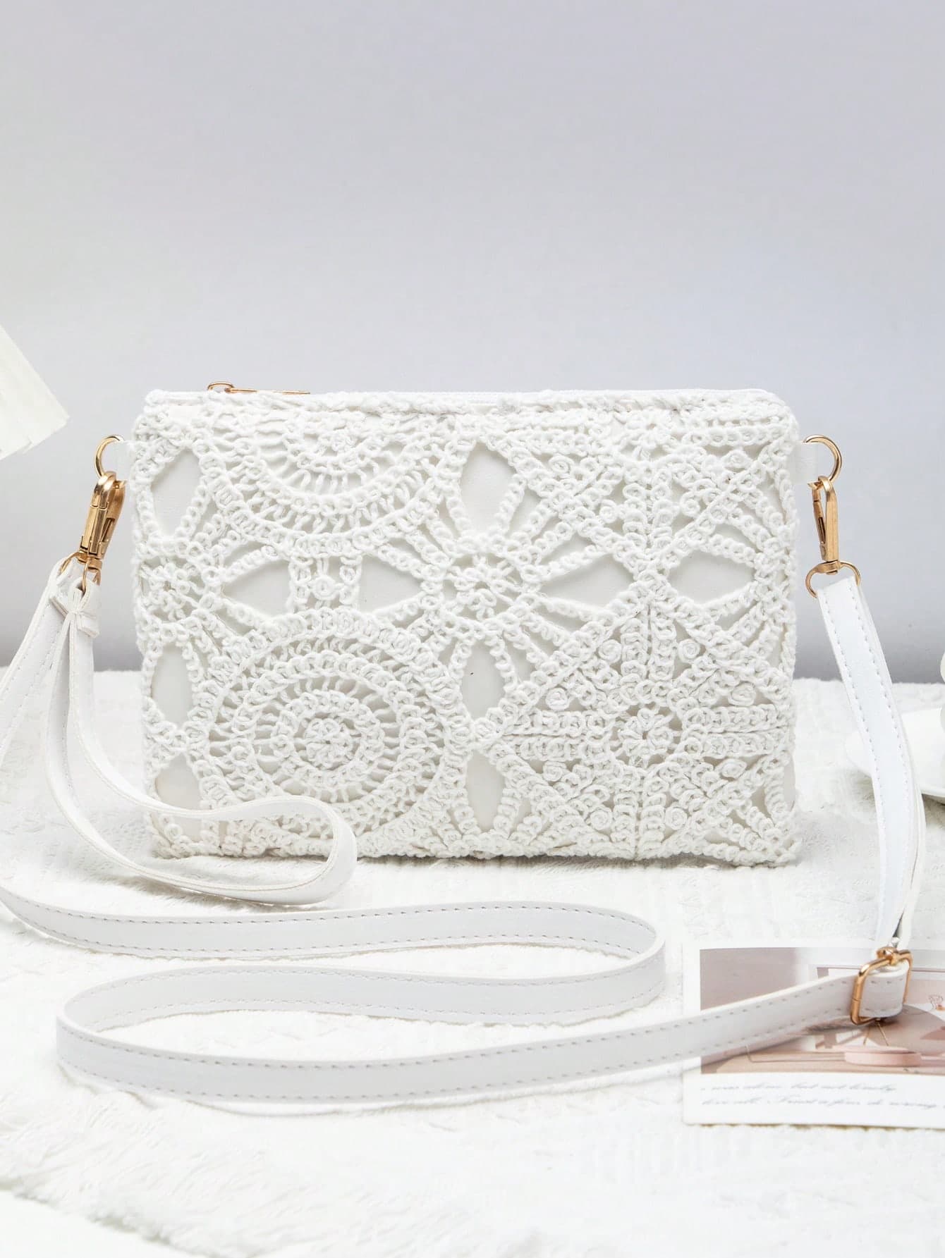 Mini Beach Bag, Wristlet Coin Purse, Shoulder Crossbody Bag For Women, New Versatile Small Shoulder Bag, Wholesale Unique Sweet Square Bag For Spring/Summer , Beach Bag, Cream Bag, White Bag