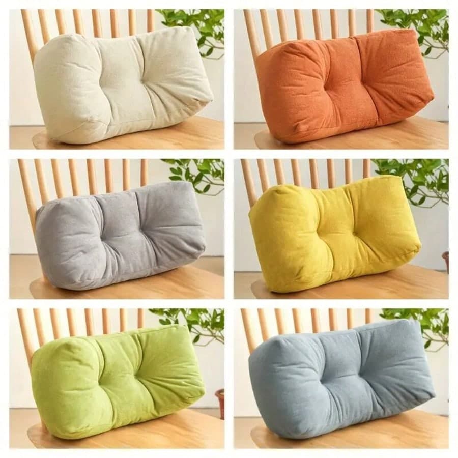 1pc Luxurious Lumbar Pillow, Student Back Support Cushion, Office Nap Seat Pad For Chair Or Sofa, Work Chair, Recliner, Suitable For Waist, Neck, Back Support, Lumbar Cushion, Throw Pillow (35cm*16cm*20cm)