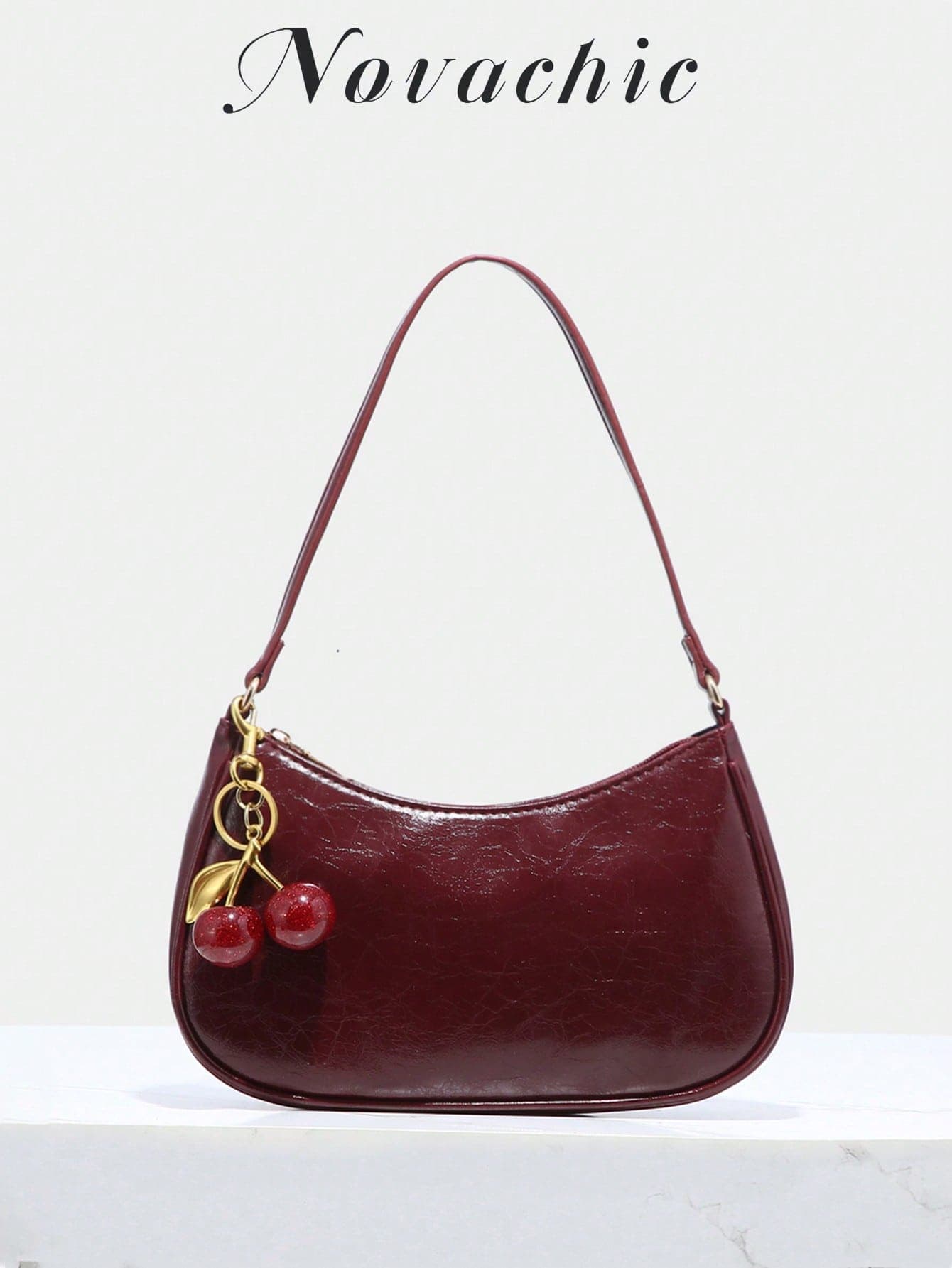 Novachic, Women's Fall Outfits, Cute Pendant Decor, Women's Minimalist Shoulder Bag, Zipper Closure, Retro Style, Underarm Bag,