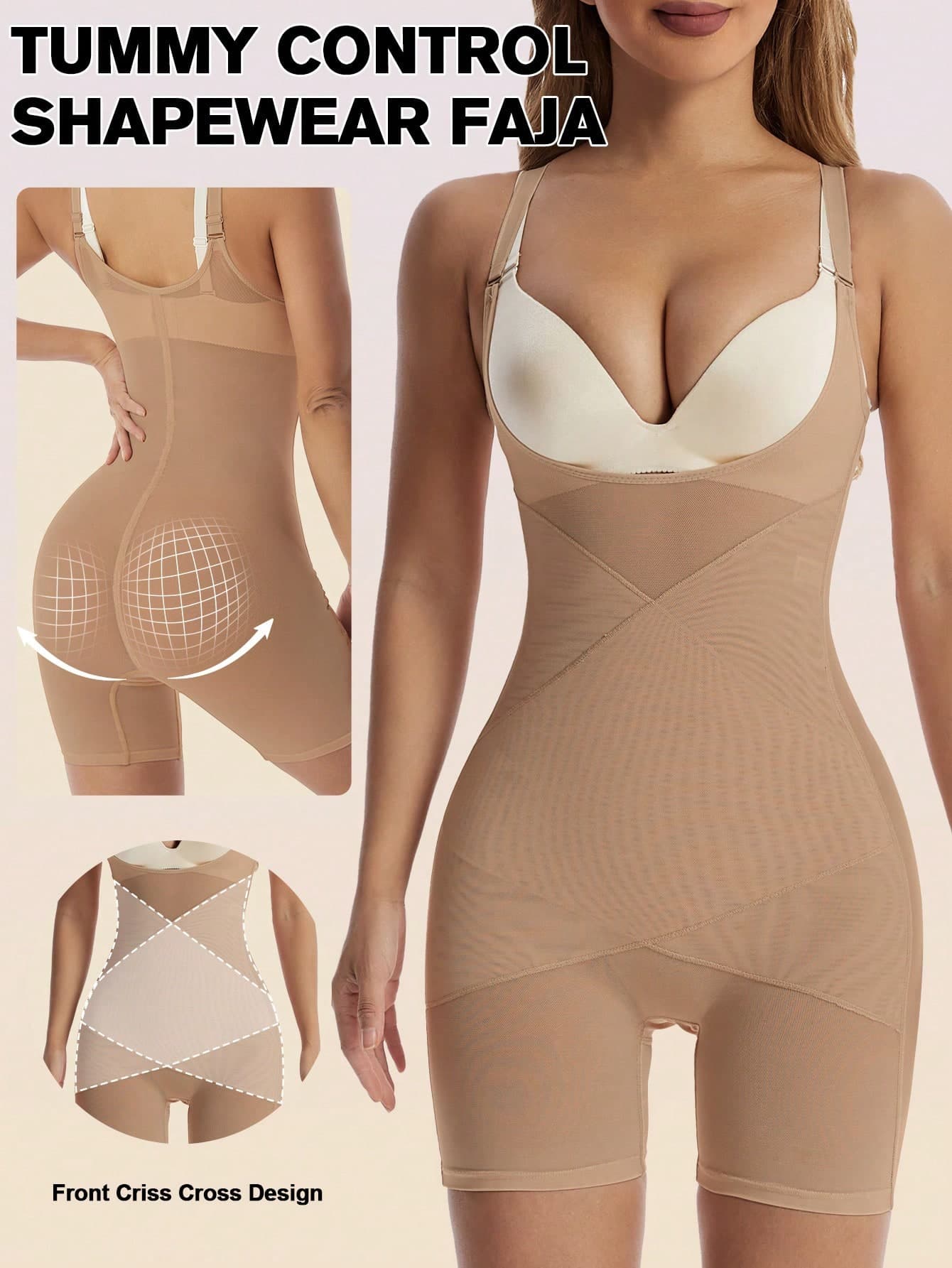 1pc Women's Waist Trainer, Tummy Control, Detachable Straps, Shapewear Jumpsuit, Flat Belly, Slimming Jumpsuit, High Waist Waist Cincher