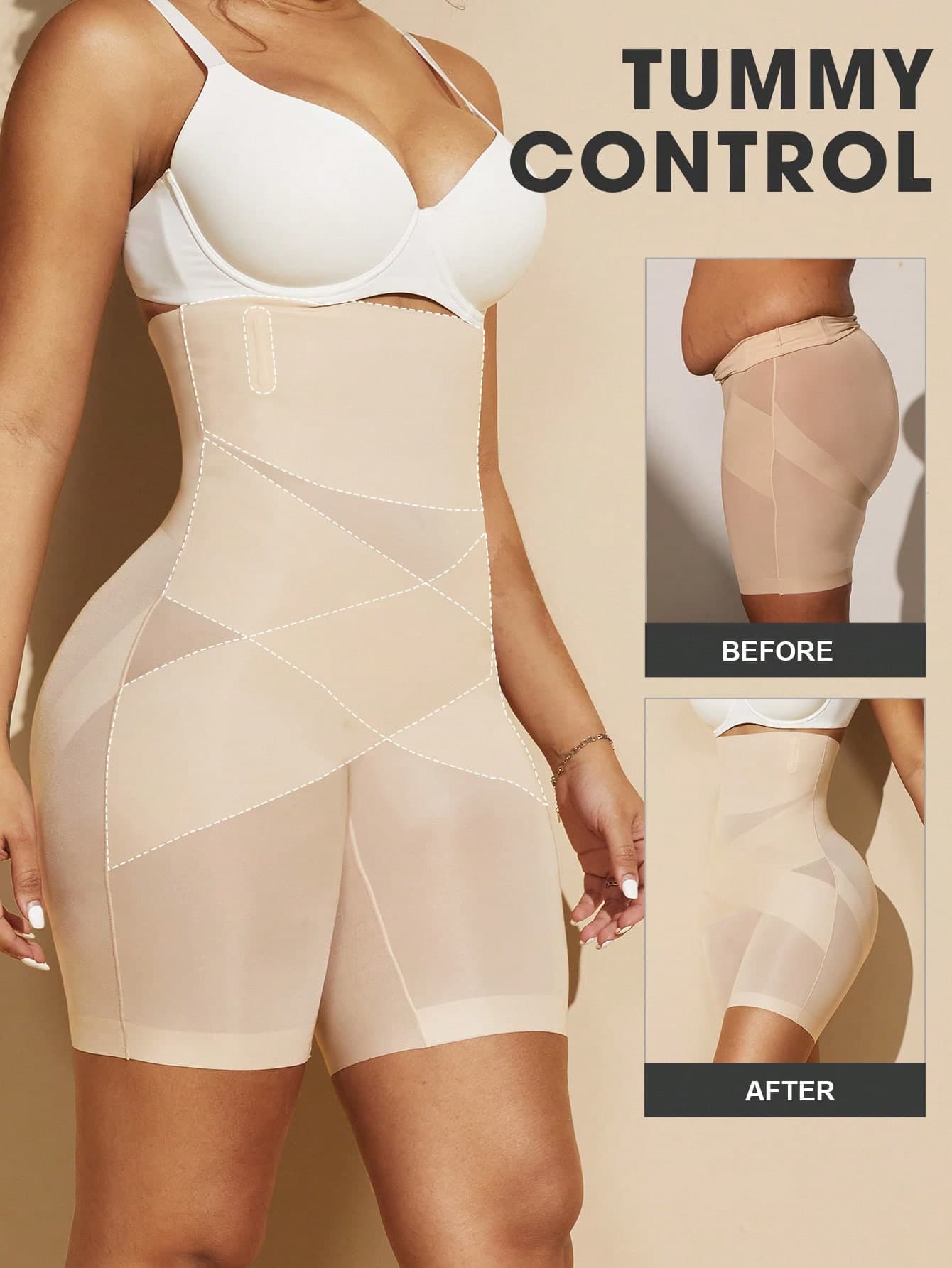 1pc Women's High Waist Tummy Control Seamless Butt Lifting Shaping Panties Slimming Underwear Shorts