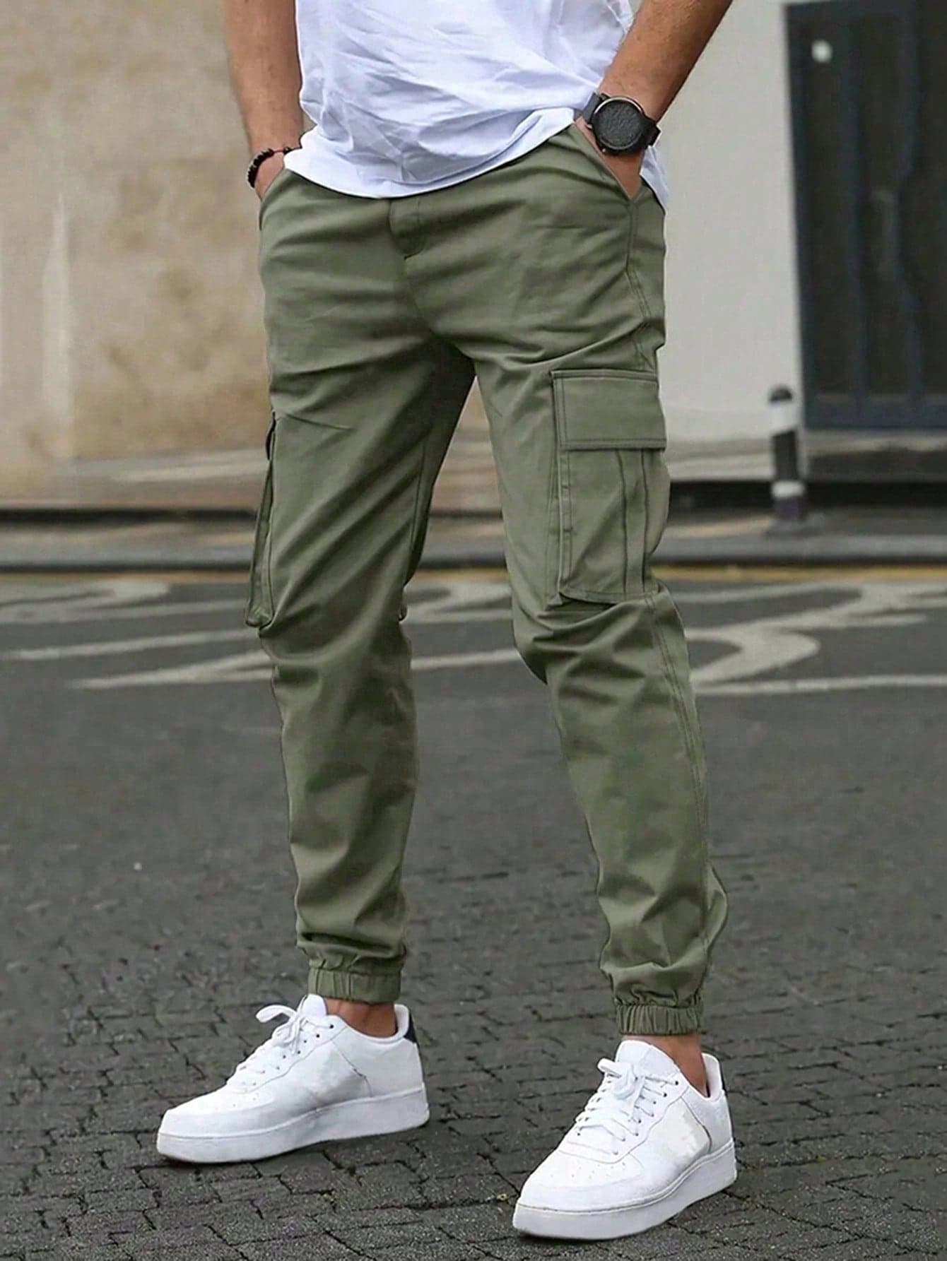 1pc Boys' Teenager Simple Casual Straight Leg Jogger Pants With Pockets, Outdoor Workout Cargo Long Pants, Spring Autumn Winter Back To School Season