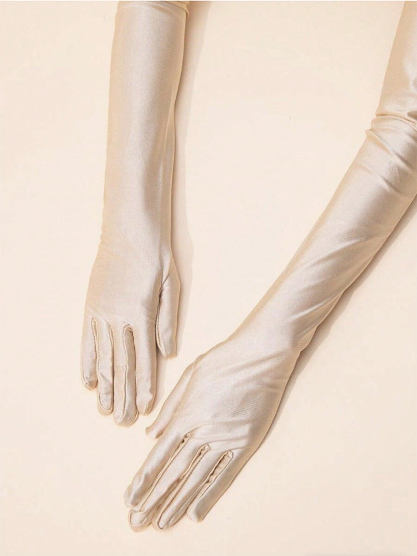 1 Pair Black Satin Long Gloves For Women, Sexy Gloves Suitable For Evening Gowns, Weddings, Parties