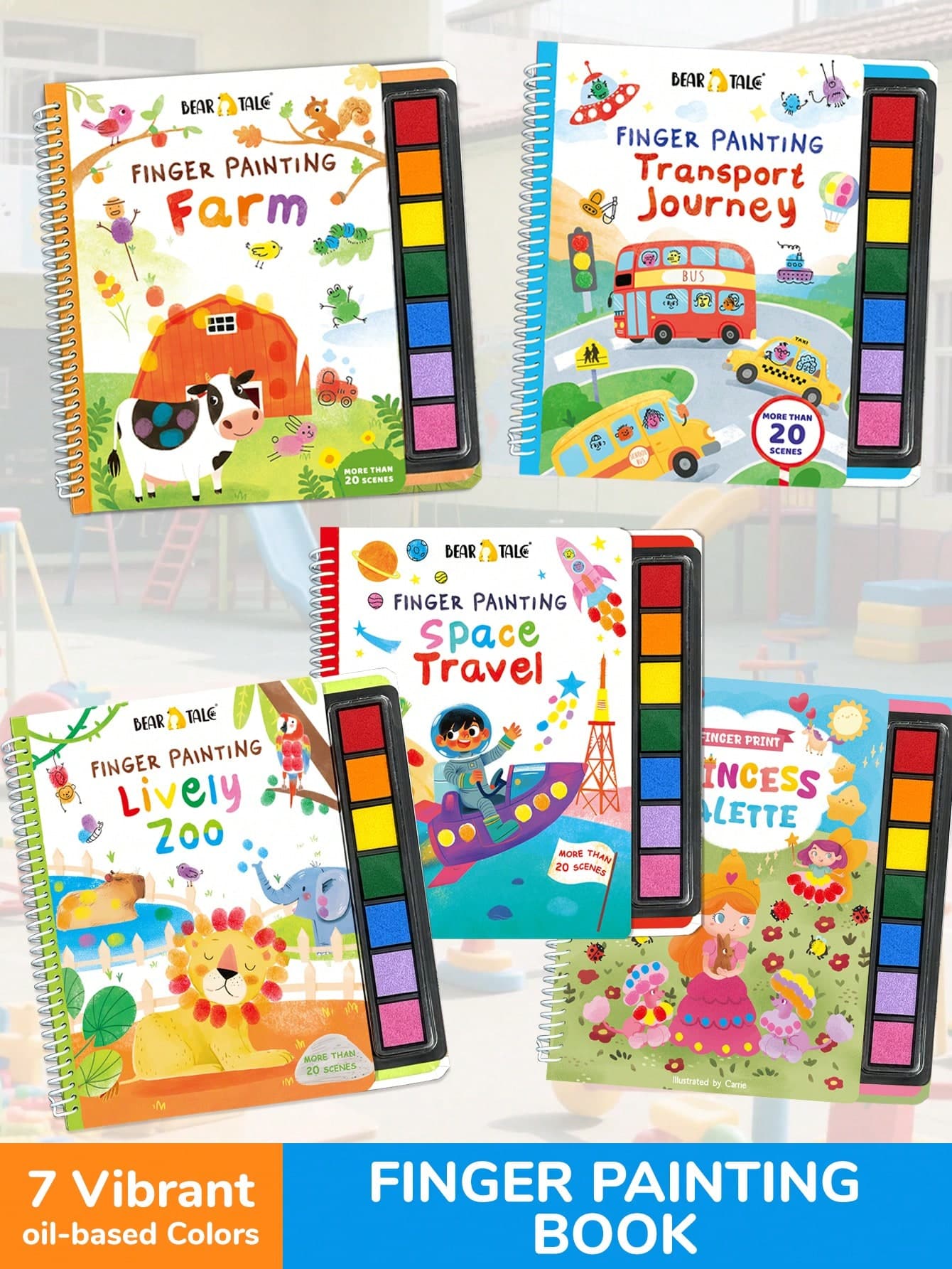 30 Pages Finger Painting Coloring Book: Fun Coloring Drawing Art, Various Themes Children DIY Handmade Doodle Drawing Art Book, Comes With 7-Color Fingerprint Painting Board, Suitable For Birthday, Christmas And Other Occasions. Art Project, Paper Craft Supplies, Art Supplies, Coloring Books, Children's Art & Craft Supplies, Cute Trinkets, Stress Relief Toys, Travel Games, Girls Toys, Boys Toys, Children's Birthday Gifts