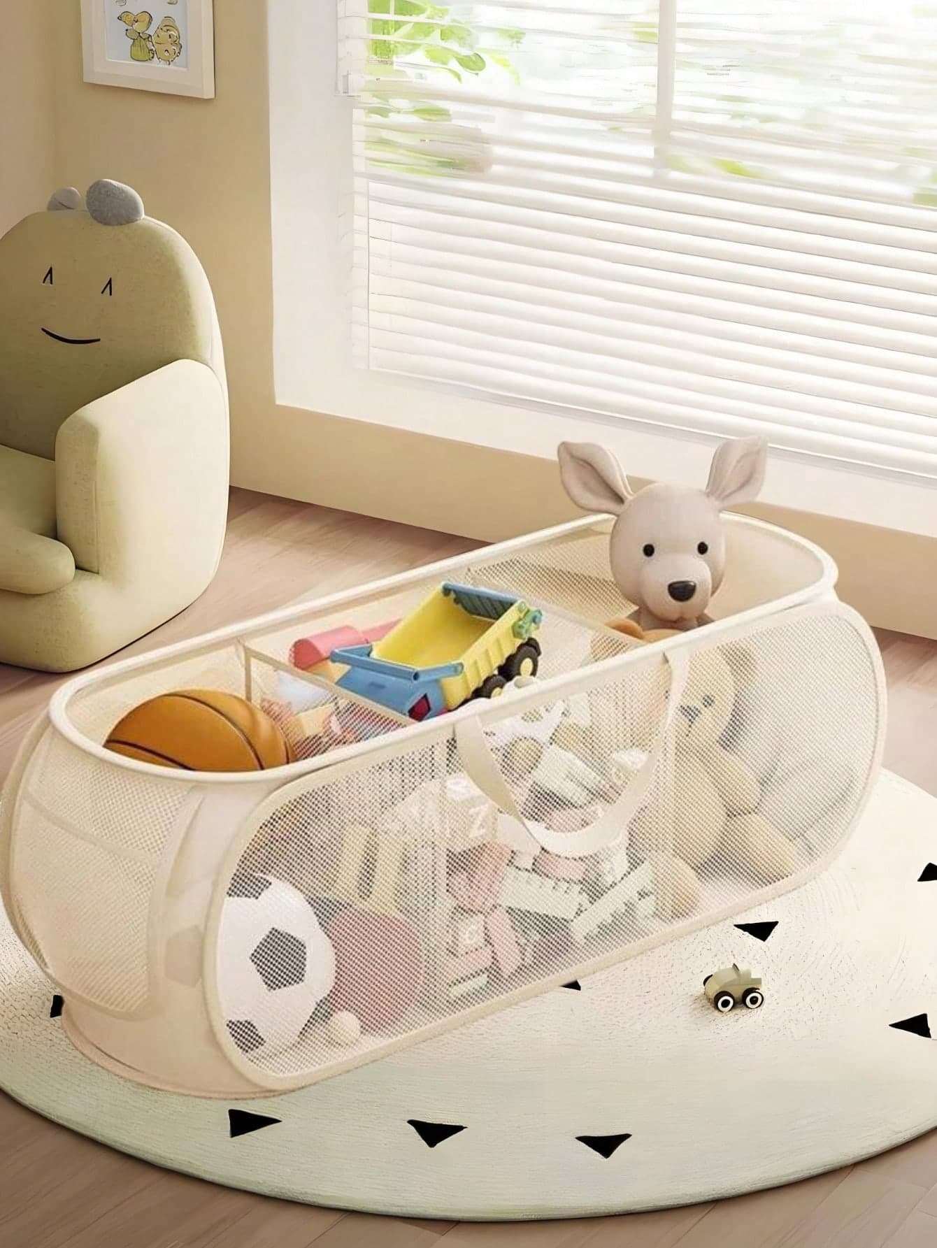 1pc/Large Laundry Basket, Foldable Nursery Storage Bin, Children's Toy Sorting Storage Basket, Suitable For Storing Newborn Clothes And Toys, Also Suitable For Storing Children's Toys, Foldable Mesh Pop-Up Laundry Basket, Breathable, Suitable For Washing And Storing Newborn Supplies, Holiday Essentials, Travel Essentials.