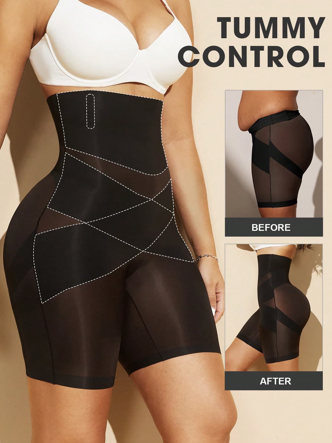 1pc Women's High Waist Tummy Control Seamless Butt Lifting Shapewear Panties, Flat Stomach Slimming Shaping Shorts Underwear