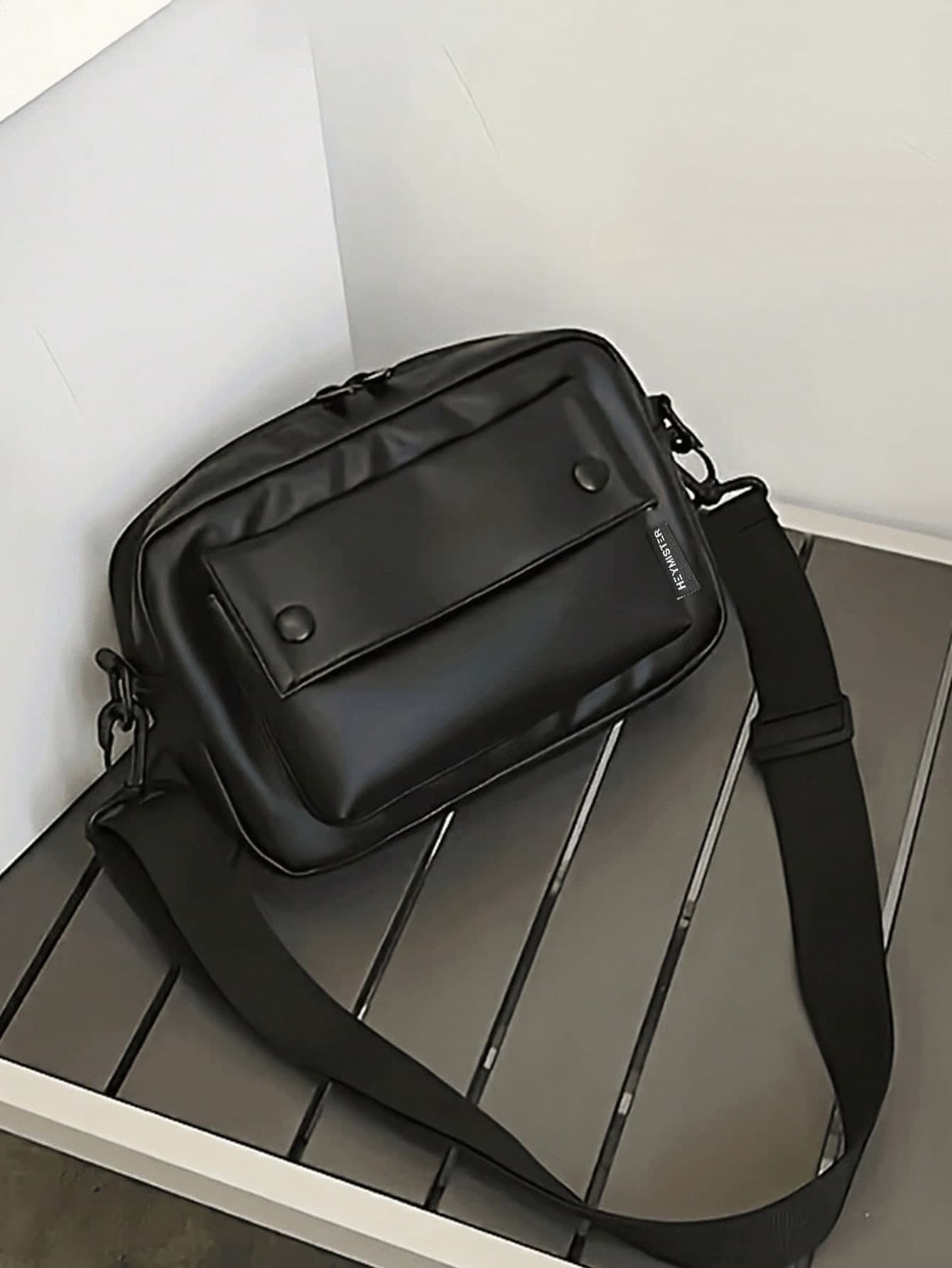 1pc,Men's Pu Shoulder Bag,Chest Bag,Messenger Bag,Winter Hoiday Fany Pack Beach Bag,Hiking Large Capacity Multi-Functional Portable Vacation Hip Bag