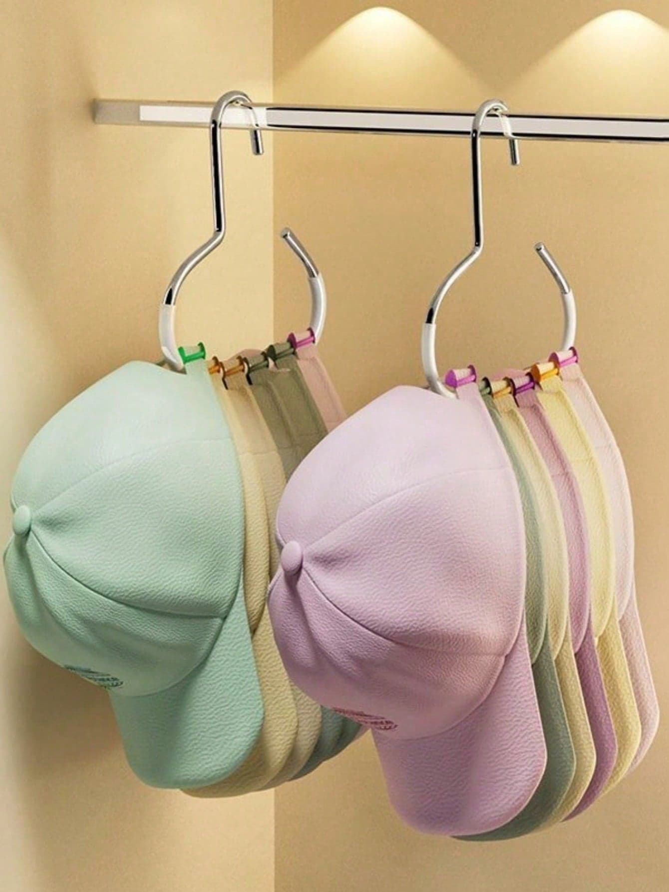 20/4/2/1pc Upgraded Hat Hook Rack, Black/White/Gray Universal Auxiliary Hook, Suitable For Dormitory Wardrobes, Can Hang Baseball Caps, Flat Brimmed Hats, Etc., Multi-Functional Hat Display Rack, Bedroom Wall Decoration, Clothes Hanger