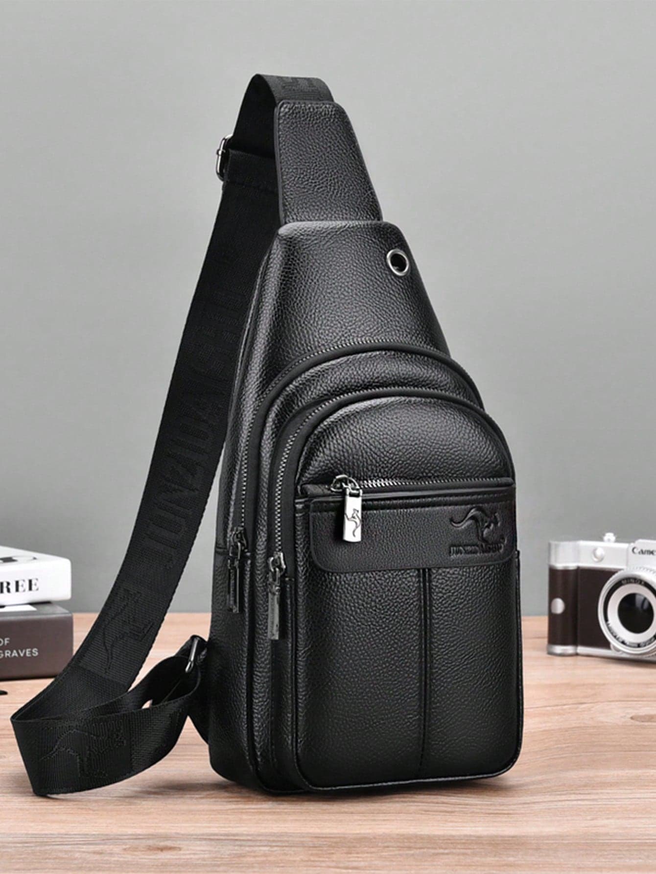 Men's Business Chest Bag, Water-Resistant PU Crossbody Bag For Travel, Phone Storage, Outdoor Casual Sports Belt Bag Phone Bag, Thigh Bag, Camping, Holiday Essential, Camping, Hiking Bag ,City Bag