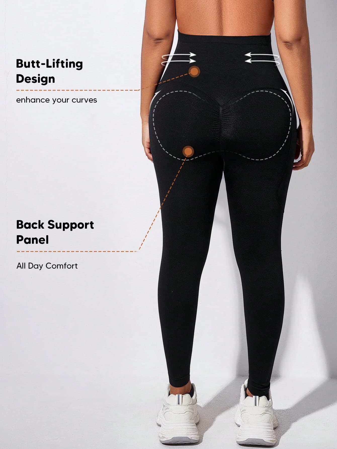 Maternity Yoga Leggings With Pockets, Soft Pregnancy Sports Tights, Butt Lifting Black