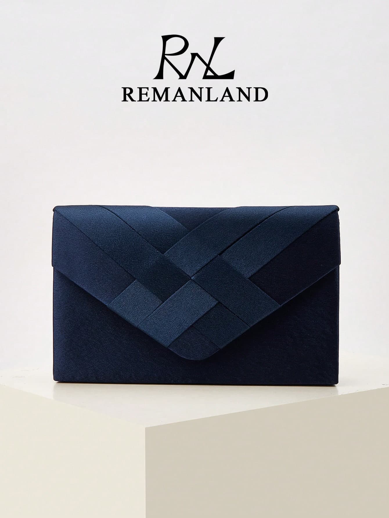 REMANLAND Elegant Plaid Women's Party Shoulder Bag, Stylish Navy Blue Clutch Bag, Women's Evening Bag, Suitable For Women's Parties, Weddings, Galas, And Other Occasions, An Ideal Choice For Party Girls And Women, Also The Best Gift For Female