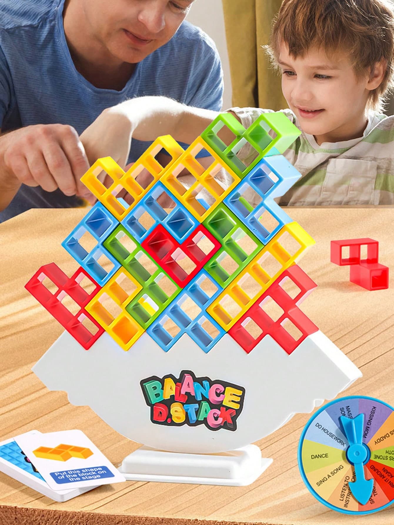 16/32/48/64pcs Balancing Strategy Stacking Game, Balancing Blocks, Tabletop Game, Fun Party Interactive Game, Entertaining Parent-Child Interactive Game, Suitable For Family Game Night And Youth Parties, Party Gathering Atmosphere-Enhancing Interactive Toy (Random Color)