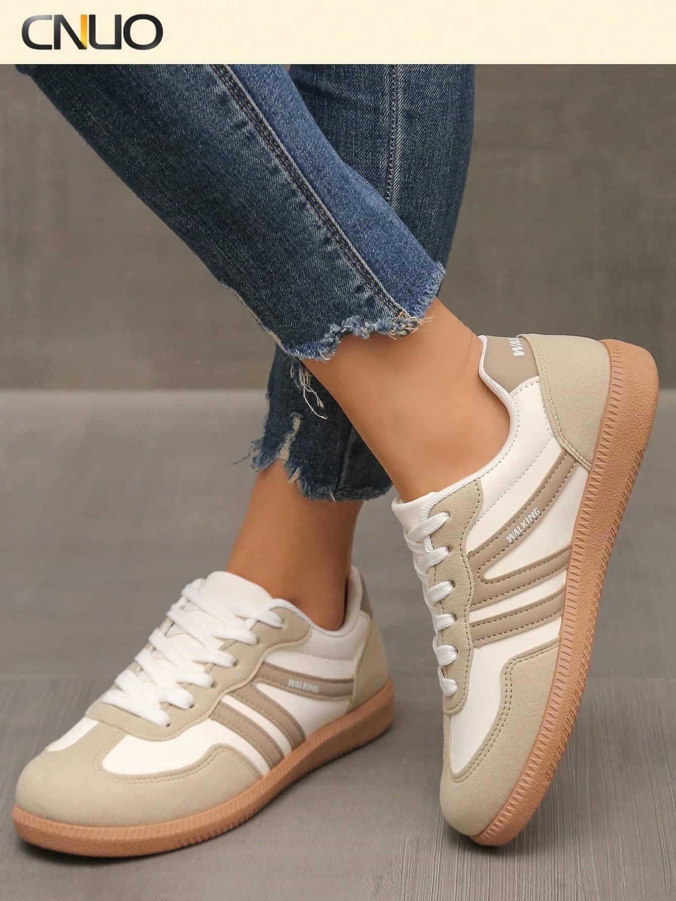 Hidkat Women's Summer Casual Flat Soft Bottom Non-Slip Patchwork Outdoor Sports Shoes, Suitable For Spring And Autumn