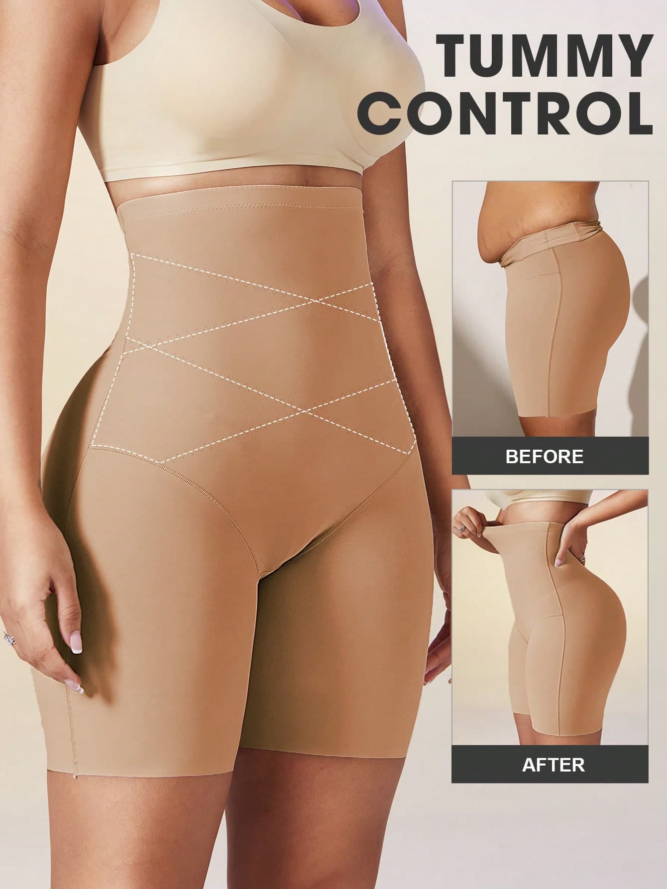 1pc Women's High Waist Seamless Shapewear Panties With Abdominal Control, Firming Compression, Butt Lift, Tummy Control, Seamless Shaping Underwear