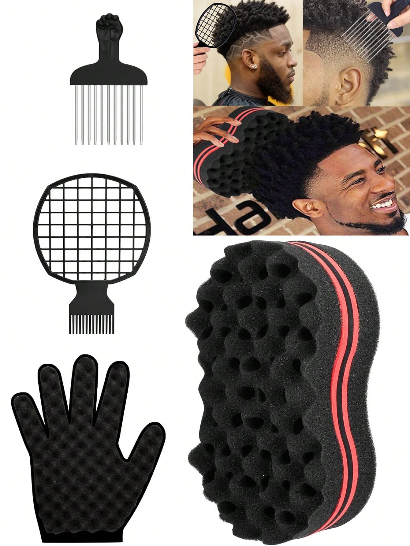 1/2/3/4pcs Barber Shop Men Hair Braider Twist Sponge Gloves African Hair Styling Fork Comb Hair Curls Foam For Salon Hairdressing Tools, Hair, Barber, Hair Tools, Hair Products,Hair Dryer,Hair, Accessories, Hair Products, Hair Tools, Hair Stuff, Hair Care, Curly Hair Brush, Barber, Barber Accessories, Hairdressing Equipment,Travel Essentials,Travel Essential,Hairstyle,Hairdressing,Hair,Travel,Hair Products,Hair Tools,Hair Stuff,Barber,Barber Accessories,Barbershop,Hairdressing Equipment