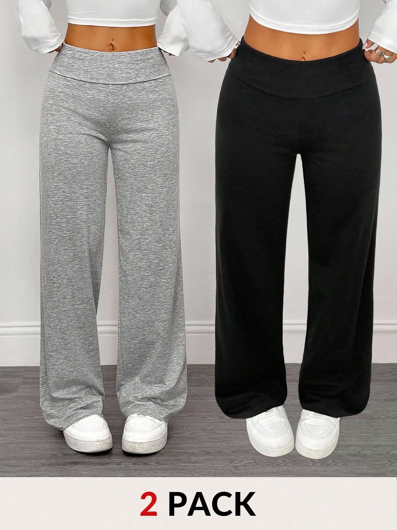 Tween Girls' Casual Solid Color Straight Leg Sweatpants