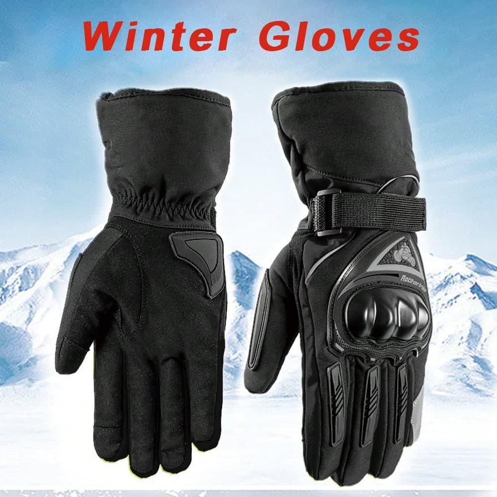 1 Pair Motorcycle Winter Waterproof Anti-Slip Warm Ski Gloves With Touchscreen Design, Windproof Outdoor Riding Gloves For Men And Women