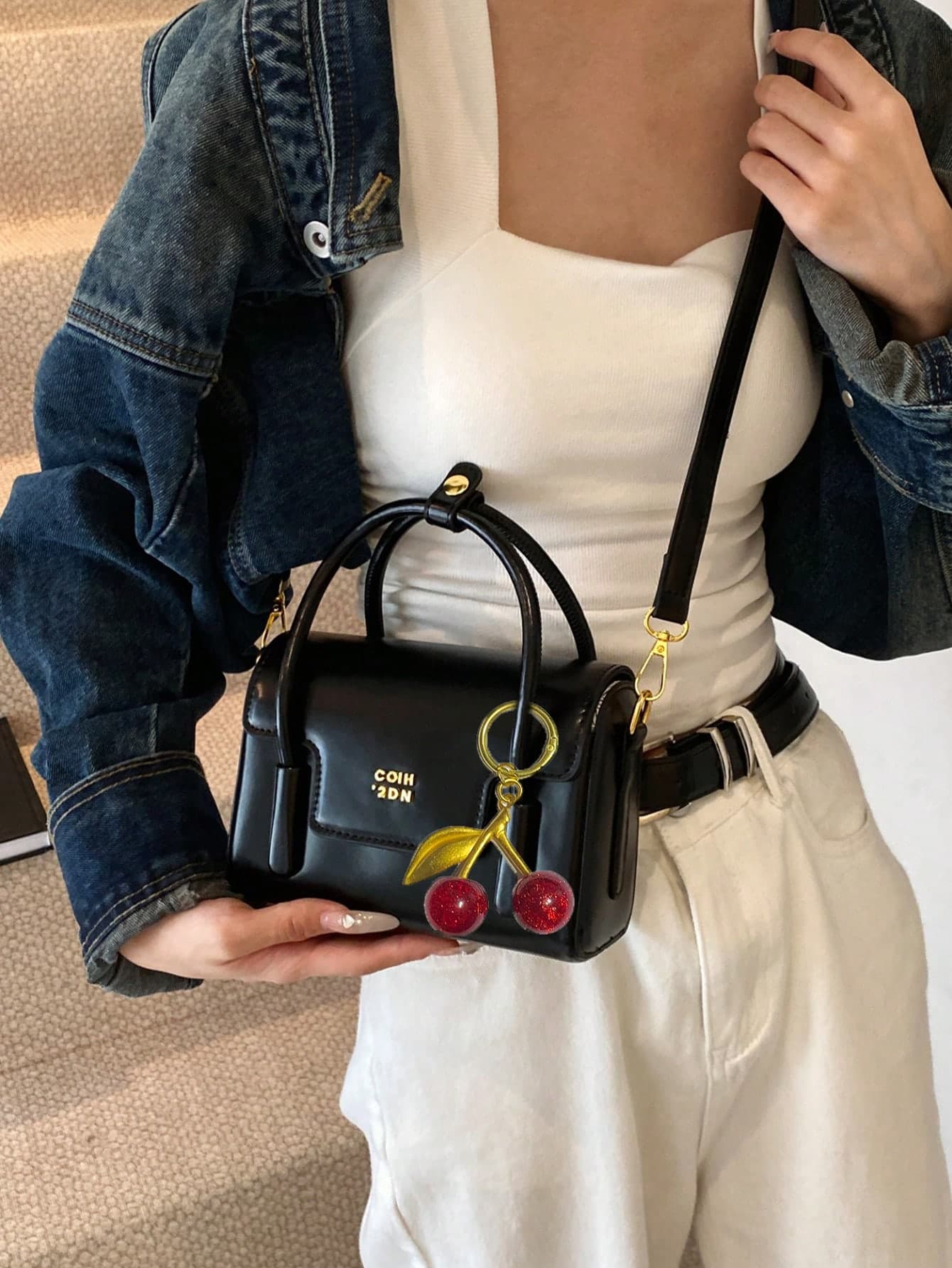 Luxurious Elegant Box Bag For Women, New Fashion Handbag, Retro Red Color Shoulder Crossbody Small Square Bag