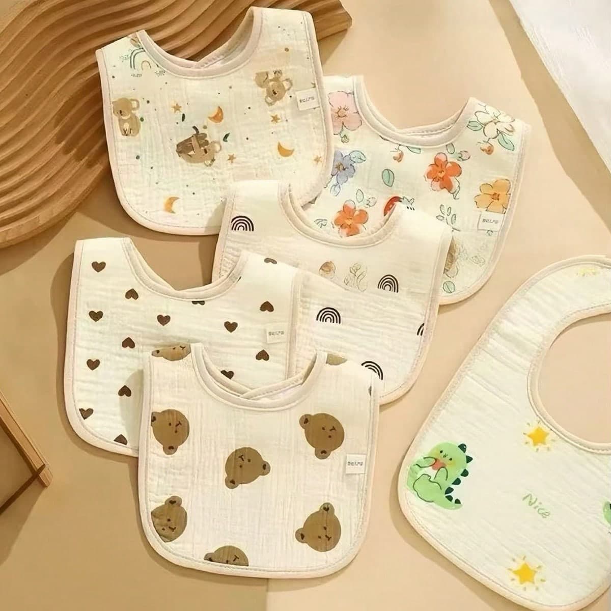 5/4/2pcs Set Baby Cotton U-Shaped Bibs, Drool Bibs