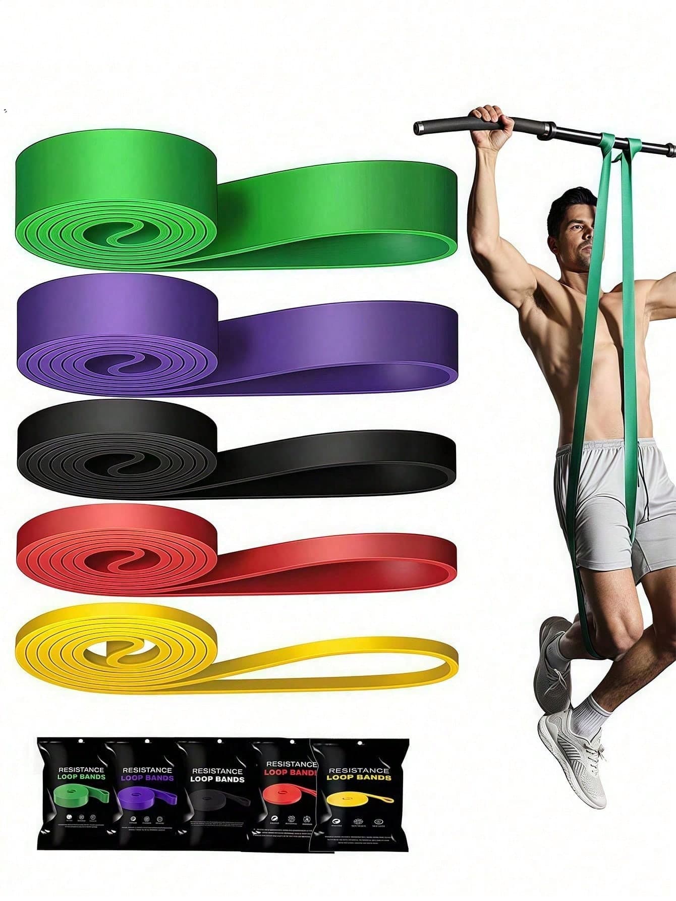 Pulling Strap (15lb-230lb) Rubber Ring Squat Strap Assist Strap, Used For Pull-Up Training Gym Accessories, Squat Assist Strap, Pull-Up Assist Strap, Strength Assist Strap, Full Body Training, Strength Training,