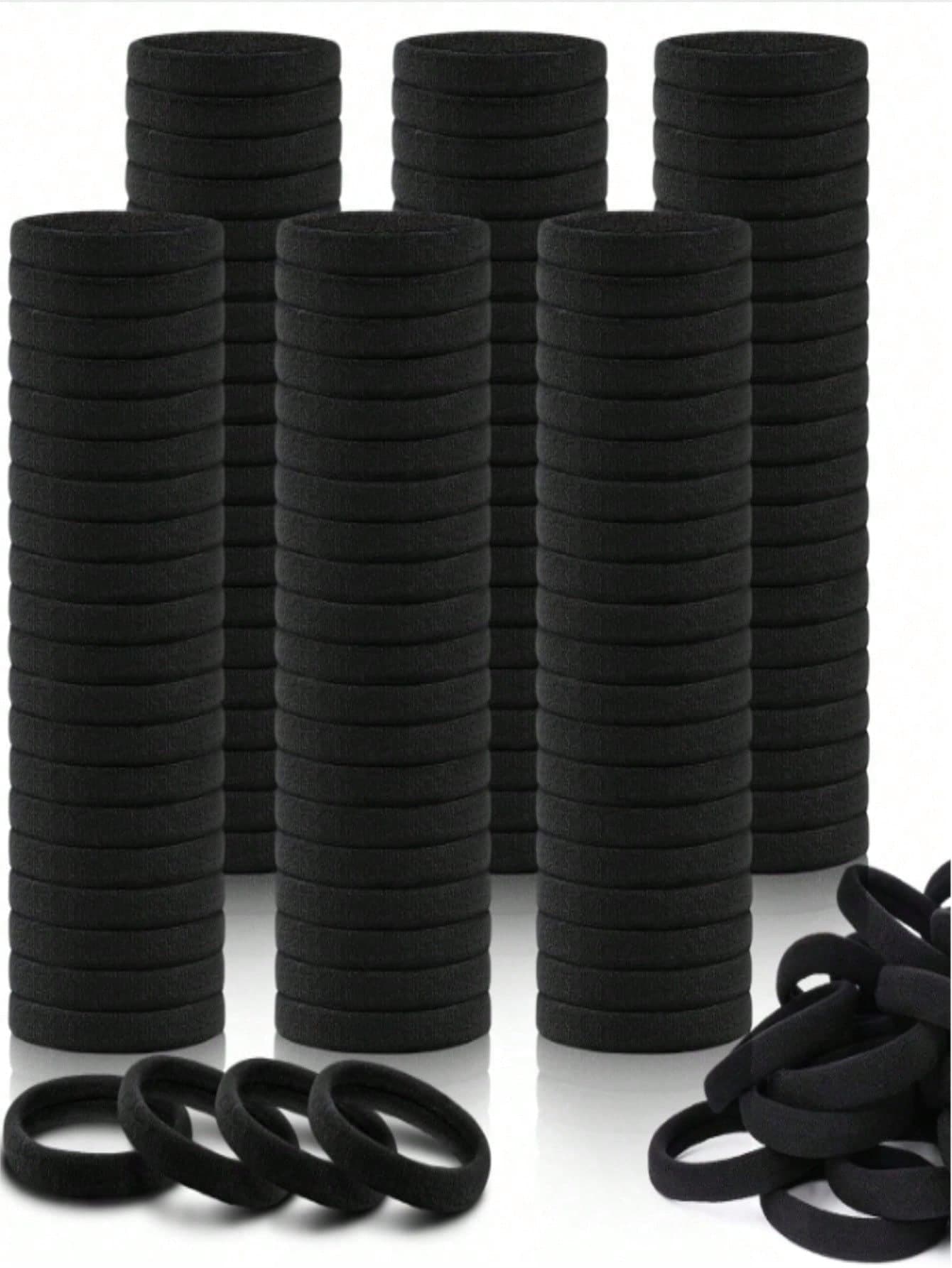 1000pcs/Pack Women's Basic Elastic Headbands, Black Korean Style, Upgraded High Elasticity, Fashionable Multifunctional, High-End Elegant Quality, Minimalist Design, Suitable For Women's High Ponytail, Colorful Hair Accessory Design