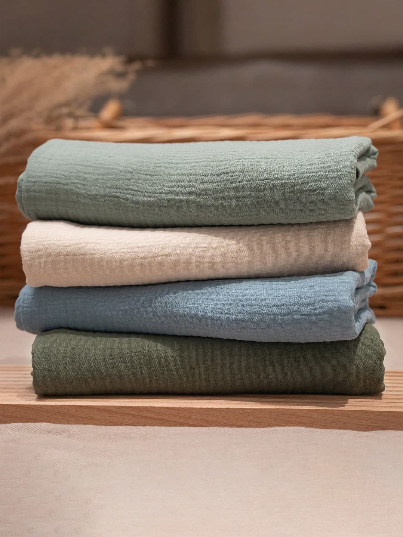 1/2pcs Newborn Muslin Swaddle Blanket, Breathable Soft Wrap, Burp Cloth, Essential Baby Bath Supplies