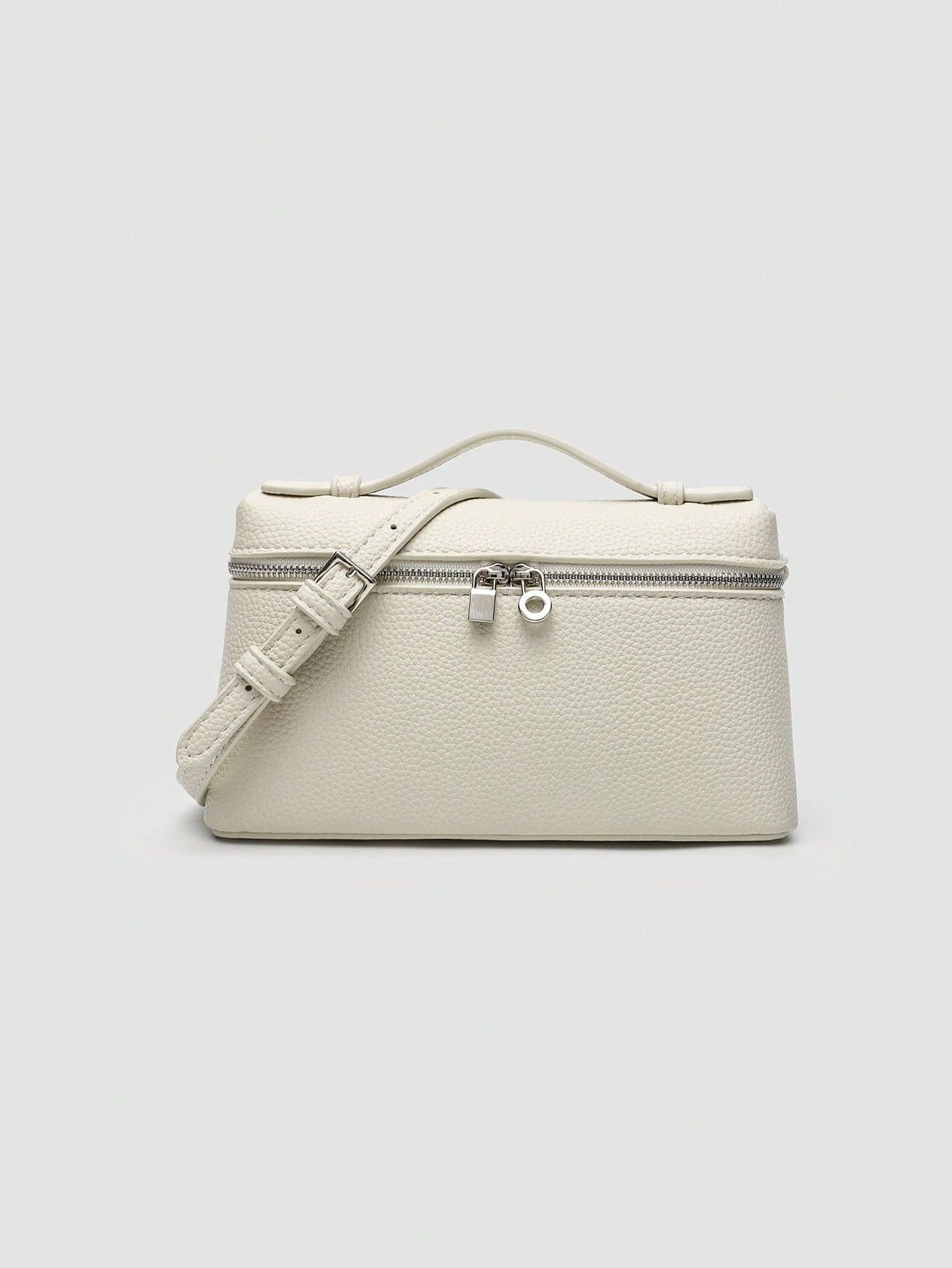 1pc Solid Color Litchi Grain PU Square Shoulder Bag, Suitable For Daily Fashion Matching, Outings, Shopping, Parties,