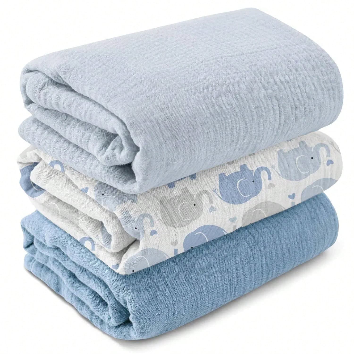 3pcs Baby Swaddle Blankets, Breathable Soft, Suitable For Newborns, Unisex, Can Be Used For Burping, Essential Baby Items, Great As Gifts