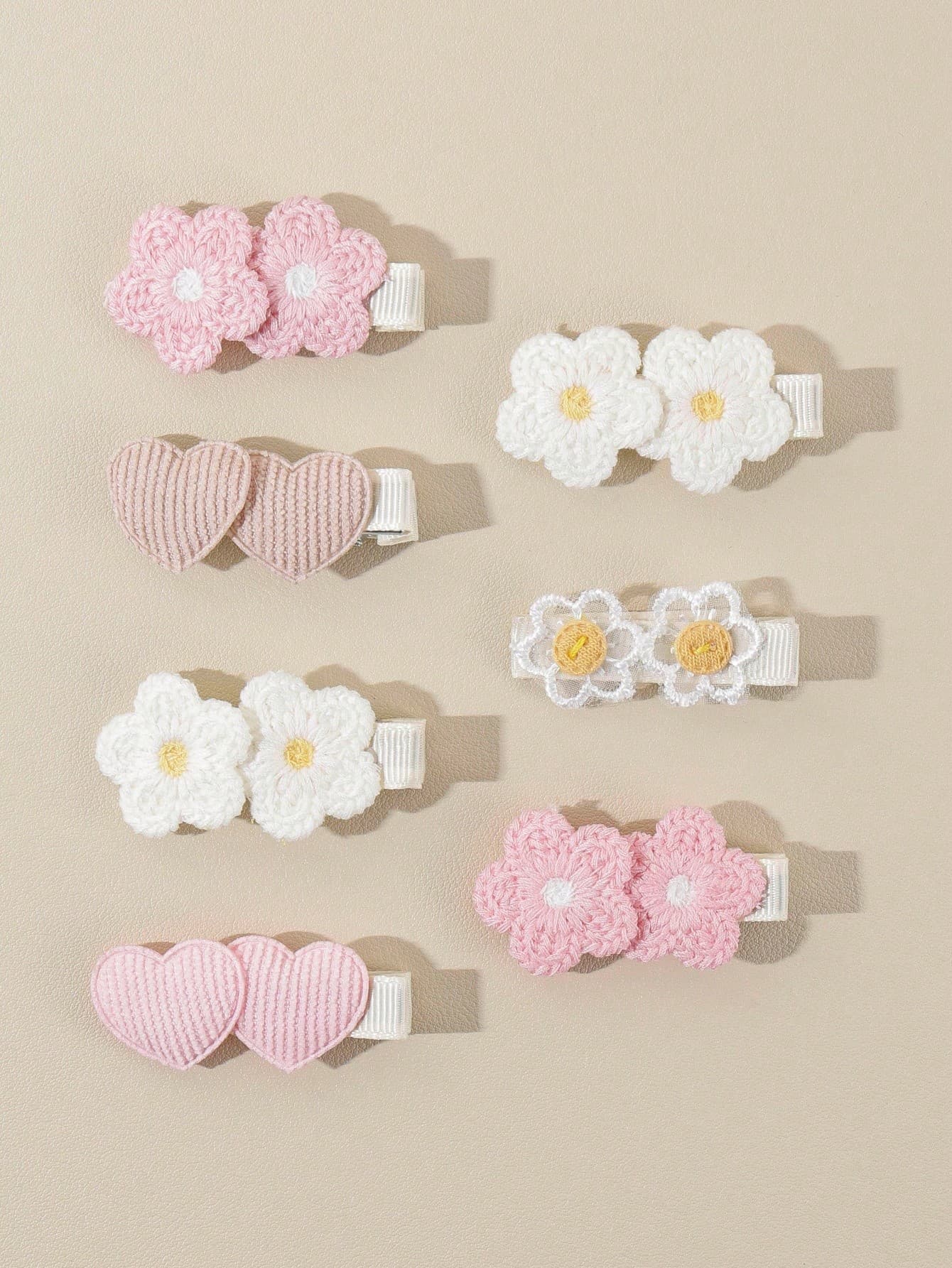 5/7pcs Set Cute Spring Pink Floral Girl Princess Hair Clips, Sweet Full Cover Hair Accessory Set