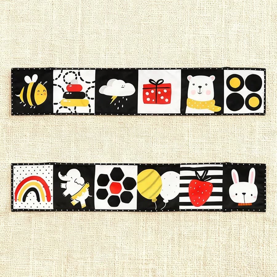 My First High Contrast Black And White Soft Cloth Book, Suitable For Babies, Infant Tummy Time And Play Mat Fabric Book Toy, Black And White Baby Cards, Foldable Educational Activity Cloth Book, Suitable For Boys And Girls