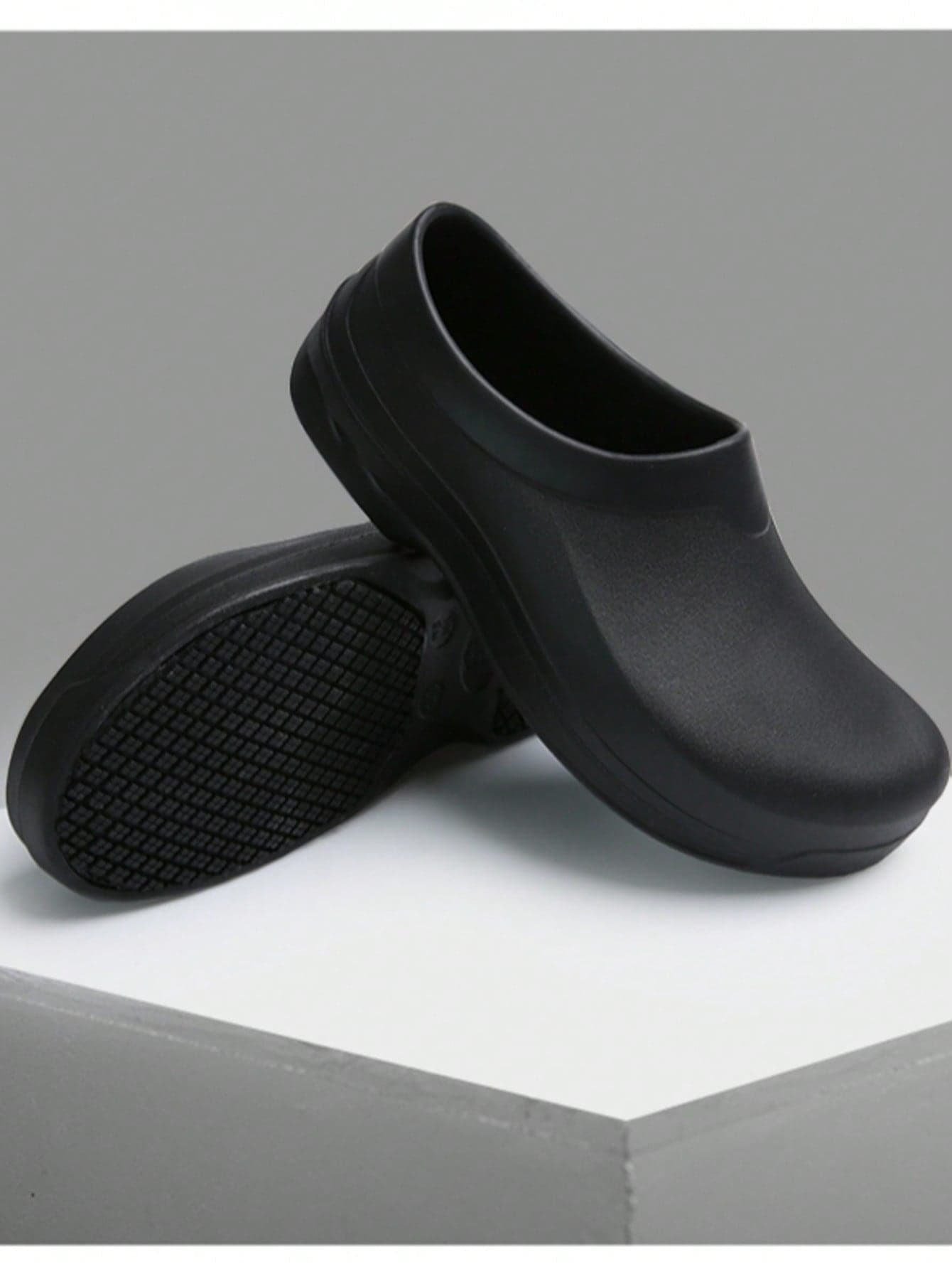 Men's Catering Chef Work Shoes, Black Casual Slip-On Shoes, Suitable For Kitchen, Hospital, Chef, Nursing, Nurse Shoes, Comfortable Work Shoes, Medical Staff Shoes, Unisex Work Shoes