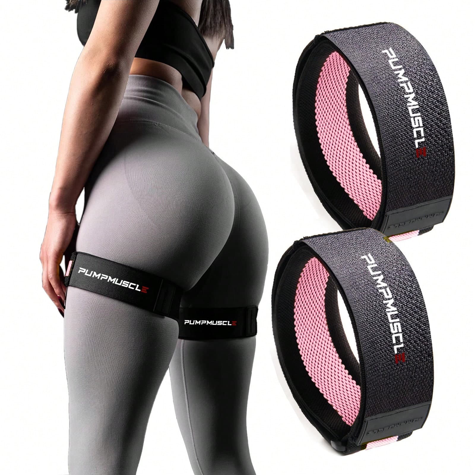 BFR Booty Bands For Women Glutes - Blood Flow Restriction Bands With Weekly Plan For Legs, Butt & Hip Building, Occlusion Bands For Workouts, Best Fabric Bands For Squat Butt & Thigh