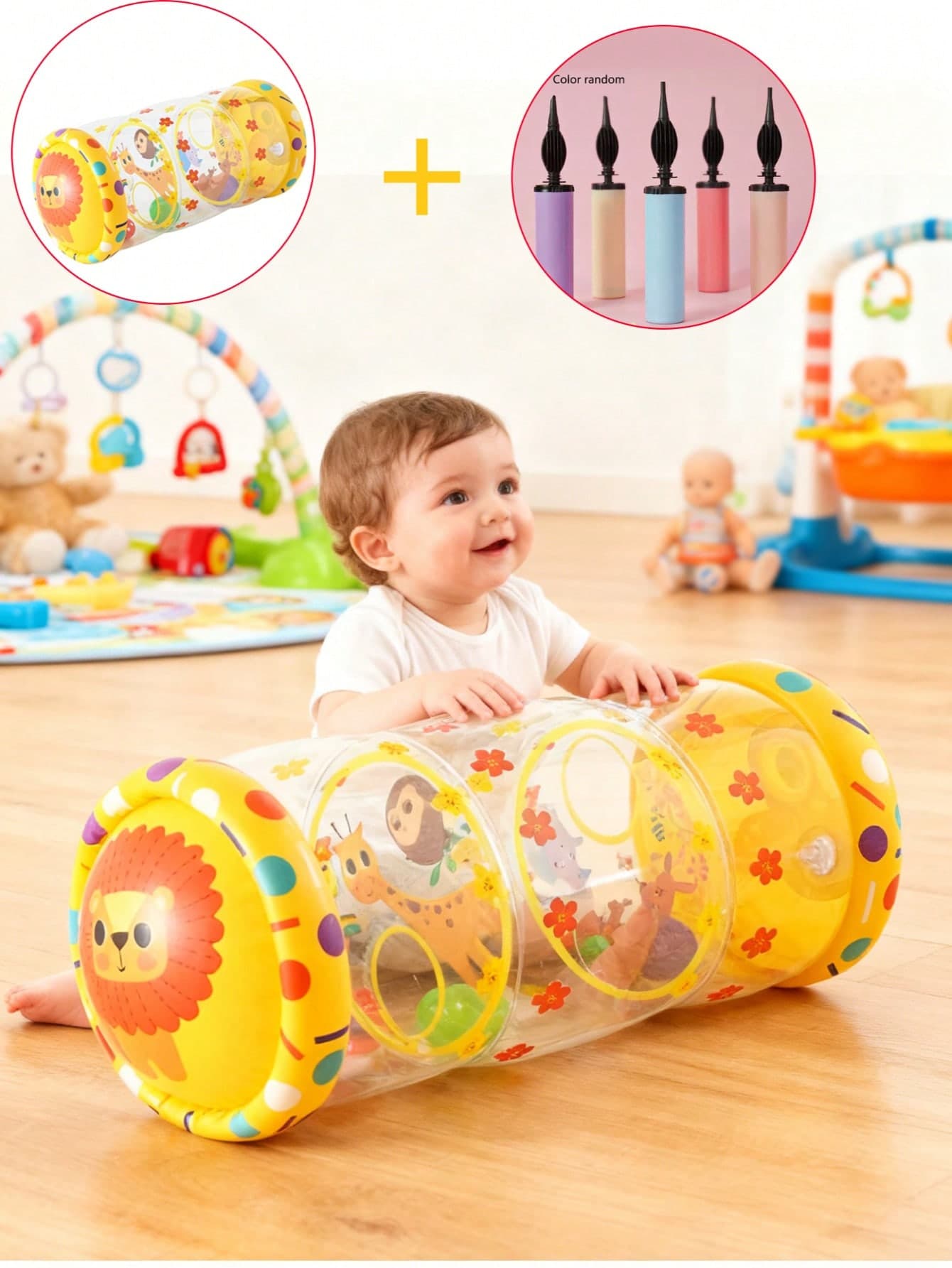 Infant Crawling Toy Encourages Crawling, Early Development Baby Activity With Rattle And Rolling Ball, Built-In Bell Fun And Cute Animal Style Helps Develop Motor Skills, 6 Months, 1 2 3 Years Old Children Birthday Gift