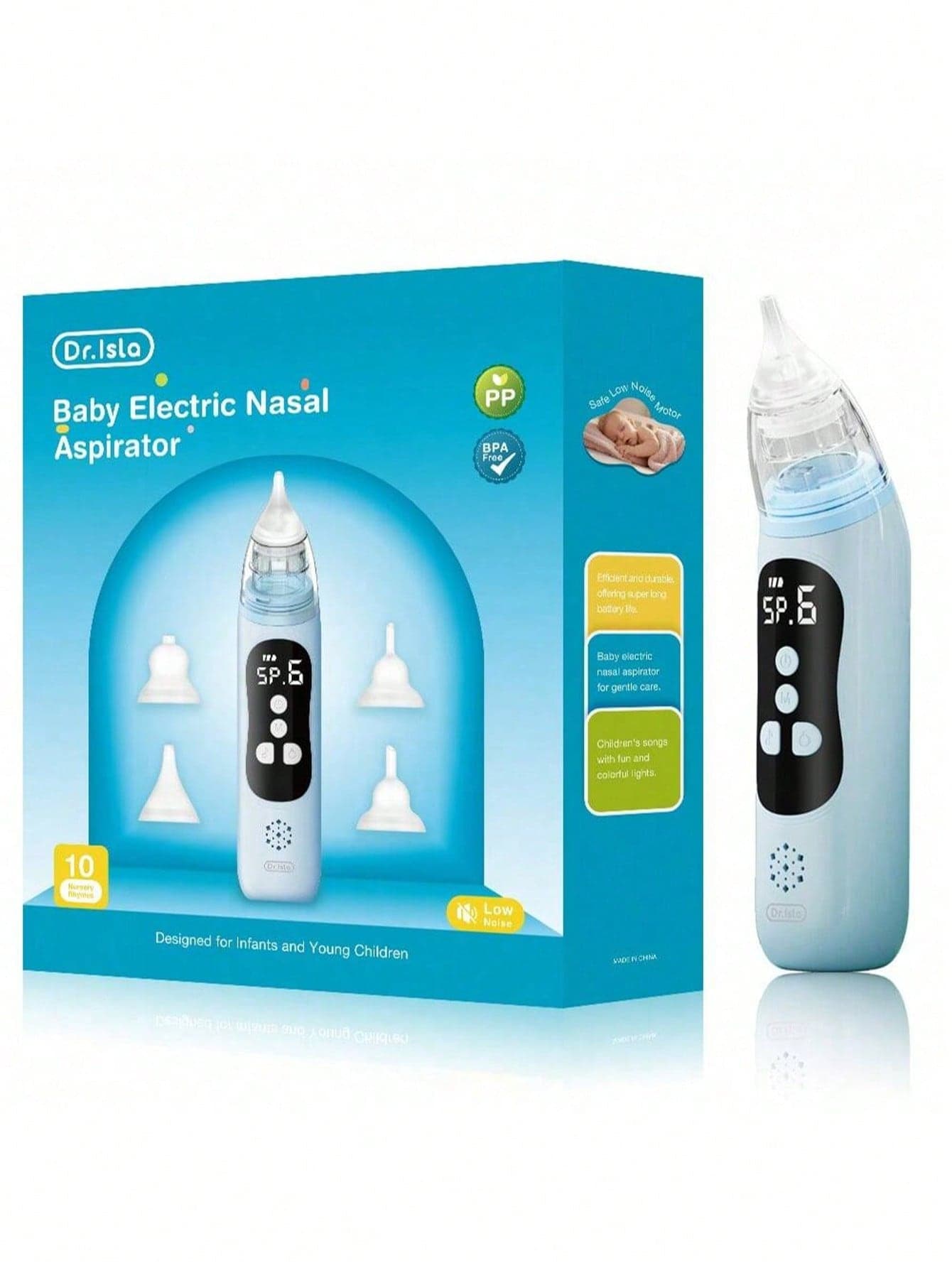 MAMIJOY Baby Nasal Aspirator: Powerful Suction, Electric Nasal Aspirator, Suitable For Newborns And Toddlers, With Light And Music Functions.