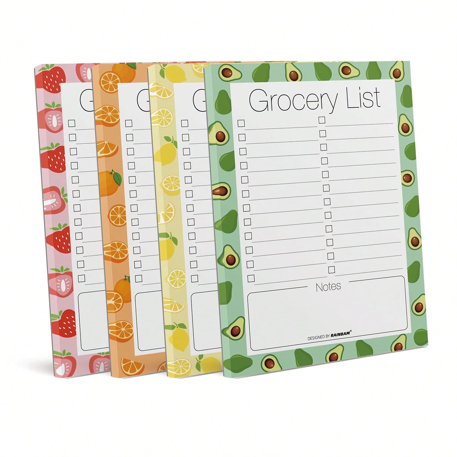 1/4 Packs Fruit Magnetic Notepads For Fridge - Shopping, To-Do List, Reminders, Grocery List Pads -Strong Magnetic Back, Weekly Planning Food Organizer/ Tear-Off Notepad Hanging Checklist For Fridge School Supplies