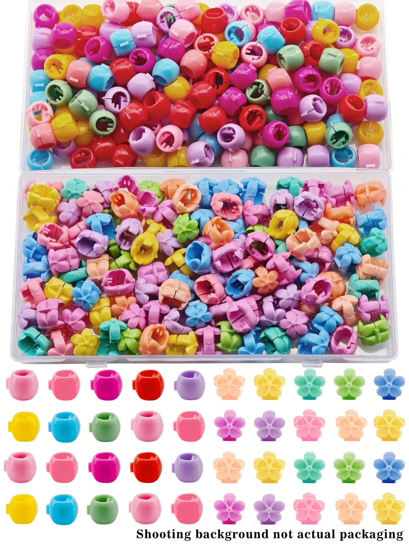 120pcs Cute Candy Color Plastic Hair Beads Hair Clips Summer Hair Accessories Braiding Jewelry Suitable For Parties