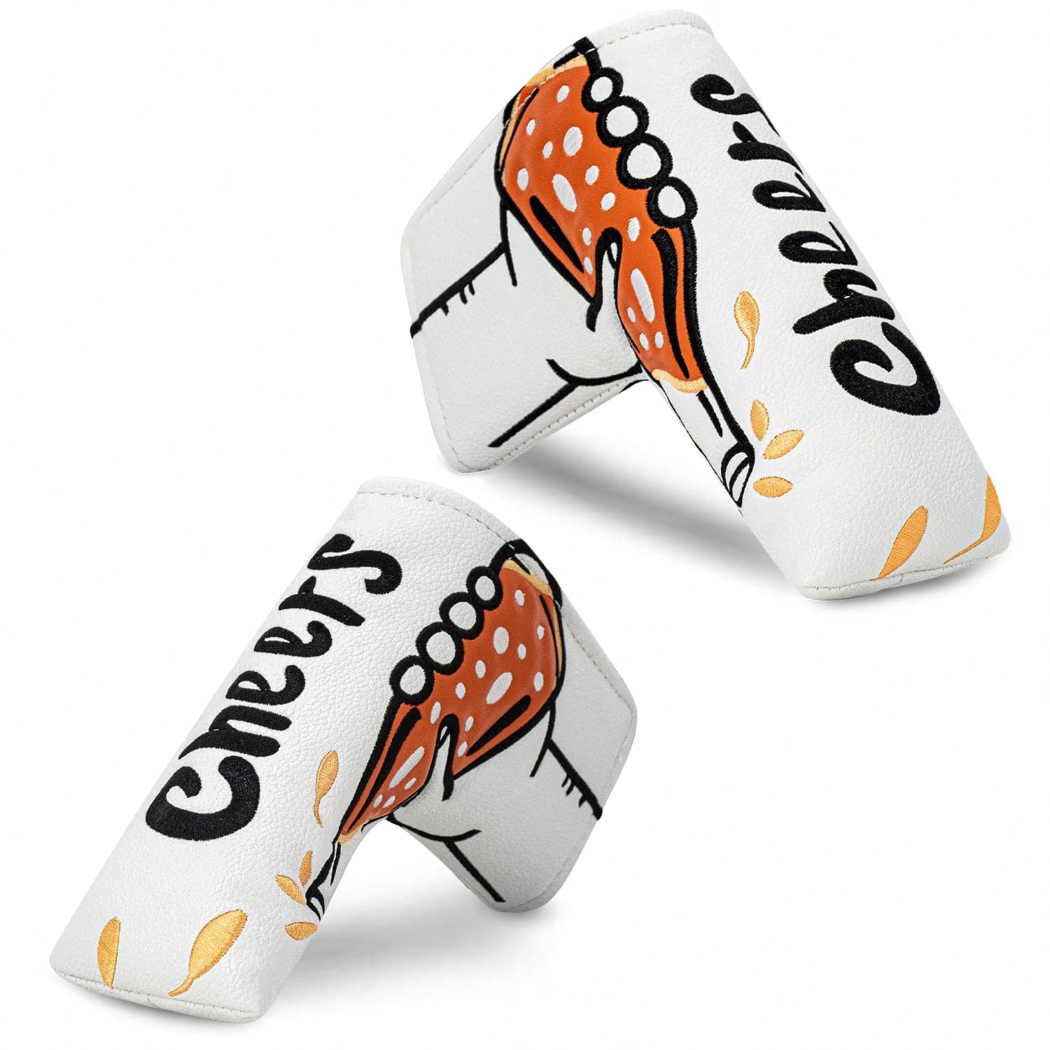 1pc Beer Pattern Golf Club Head Cover, Golf Putter Cover, Golf Fashion Club Cover, Accessories Suitable For Outdoor Enthusiasts Of Both Genders, Easy To Use Magic Closure And Durable Materials, It Is A Golf Club Protective Cover Worth Having.