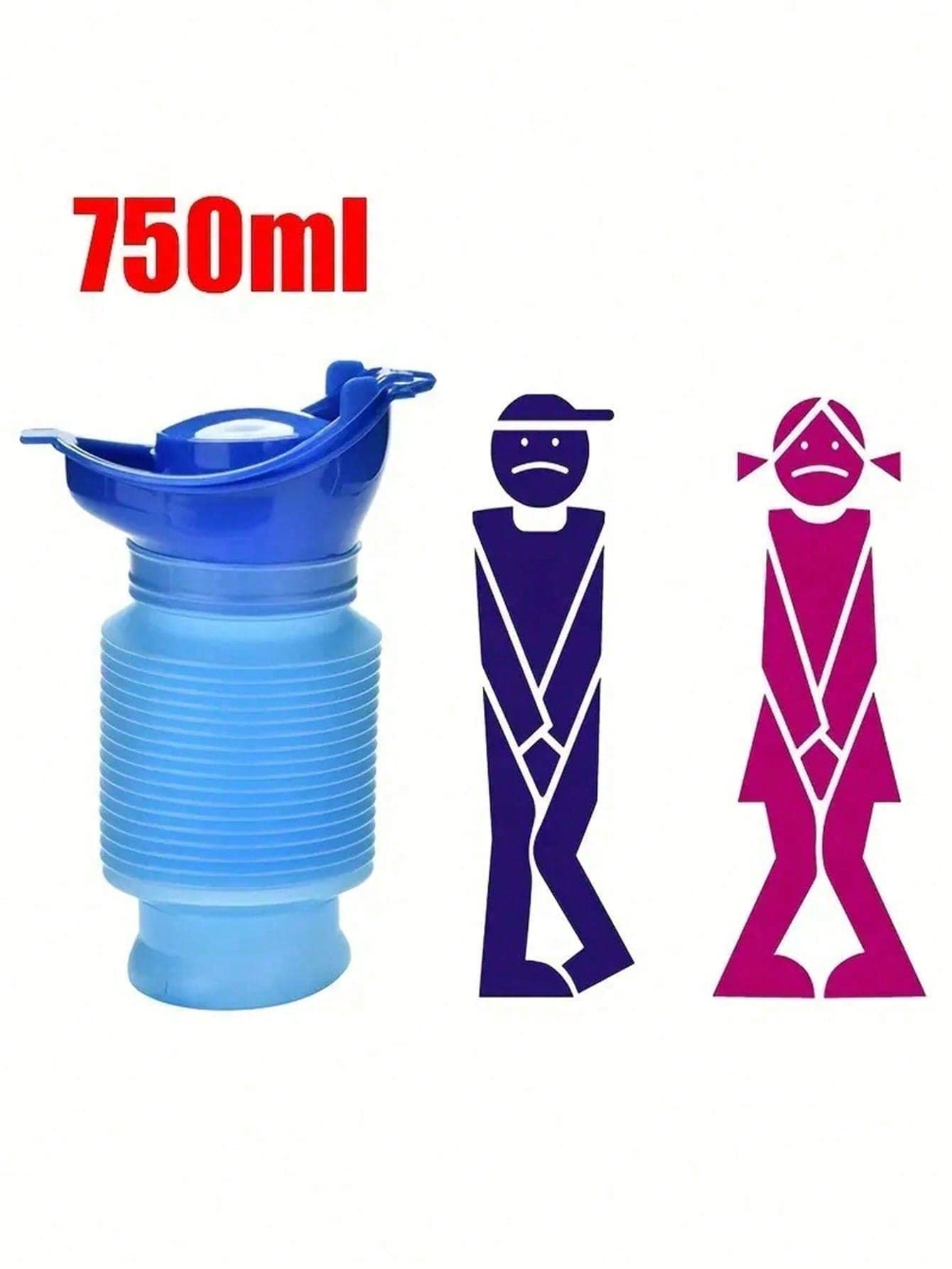 750ml Emergency Urinal, Portable Collapsible Urinal Bottle For Outdoor, Portable Toilet For Adults And Children, Suitable For Car Travel, Camping, Hiking, Survival Tool
