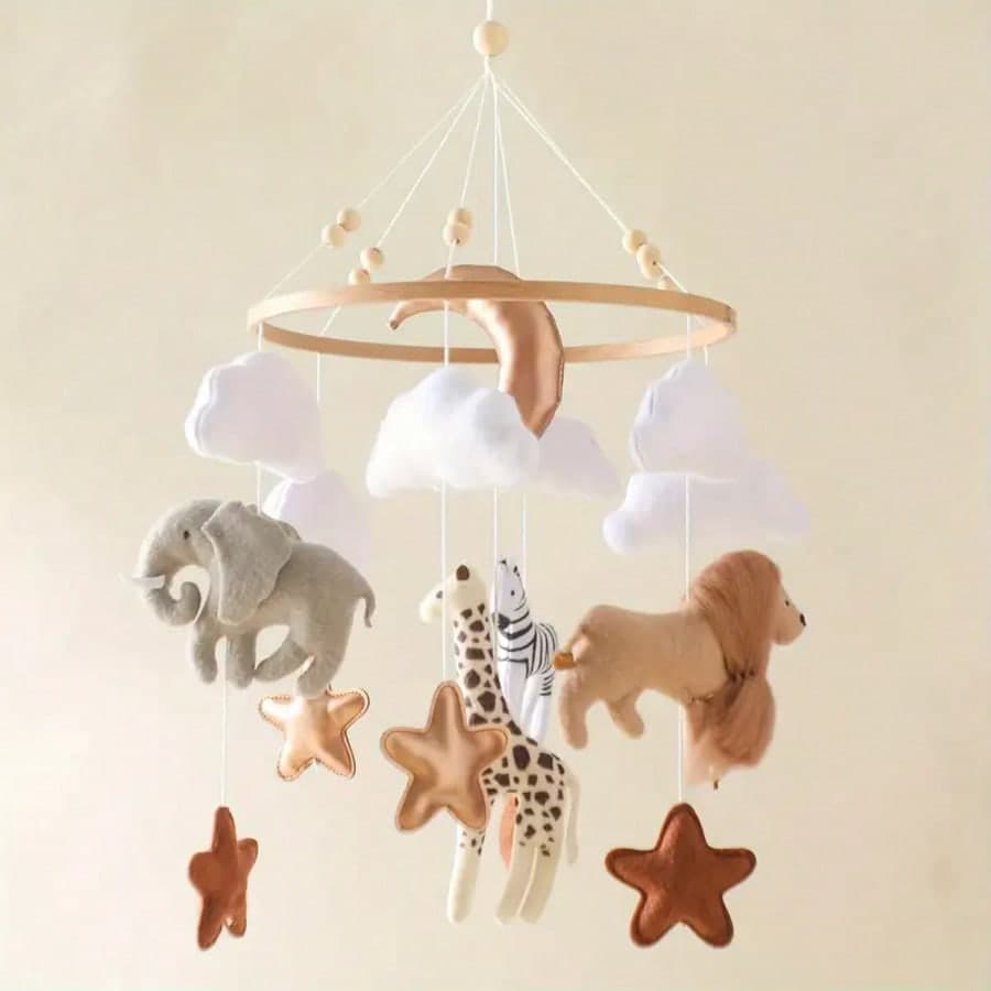 Handmade Baby Crib Bell, Soothing Rattle Toy With Cute Animal Shapes, Developmental, Improves Hand-Eye Coordination, Prevents Myopia, Nursery Decor, Mixed Colors, Newborn Crib Mobile, Best Gift For Parent-Child Interaction, Birthday, Christmas