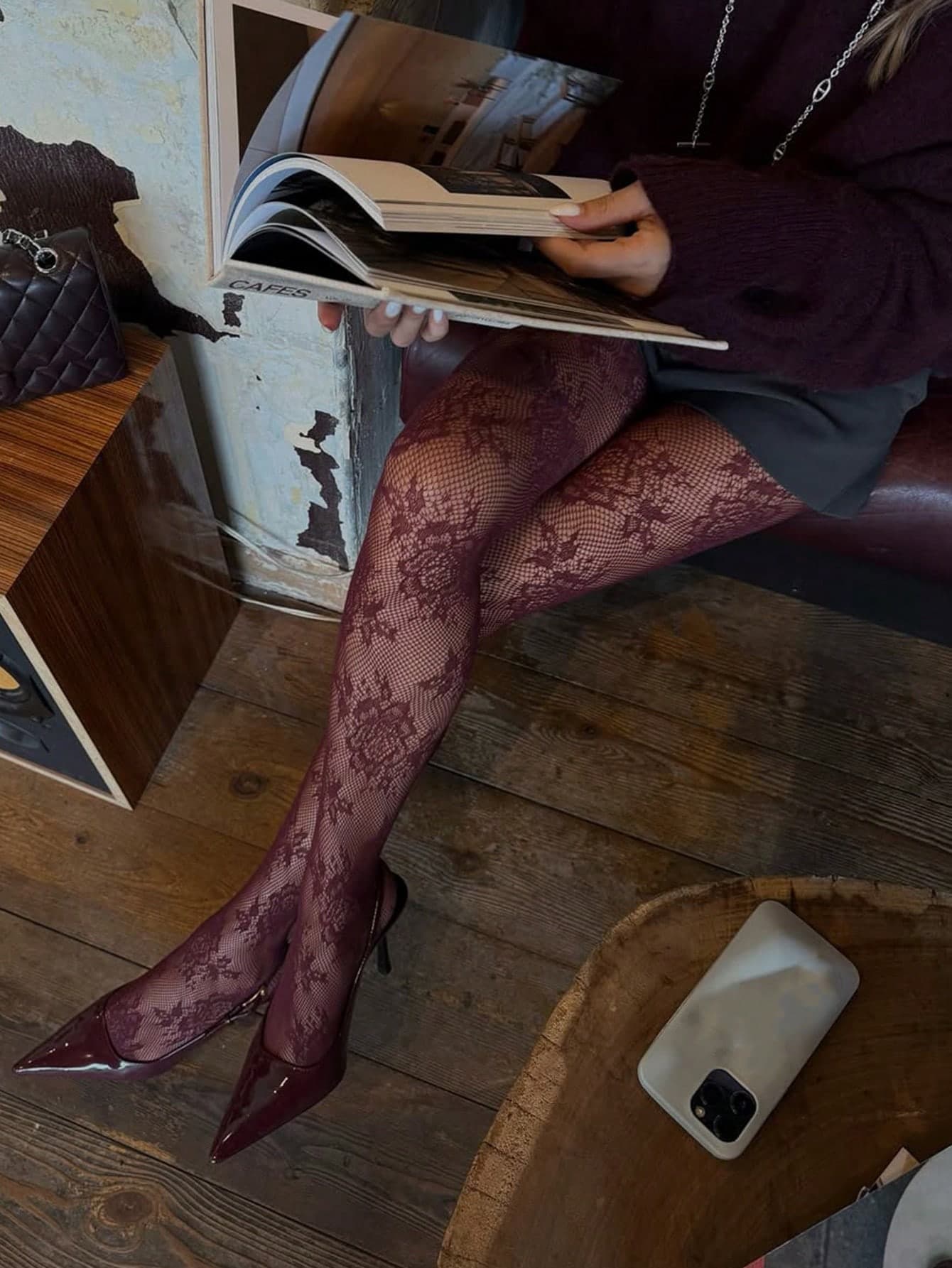 1 Pair Women's Floral Lace Tights/Stockings, Fishnet Stockings, High Waist Slimming Tight Fit, Plus Size, Suitable For Various Occasions